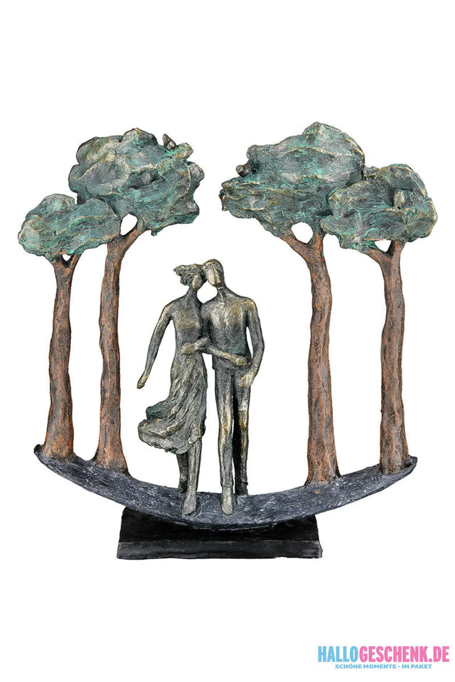 Skulptur: Paar „Under Trees“ • Kunstharz • Bronze • 30×29×7 cm • Gilde - Skulptur