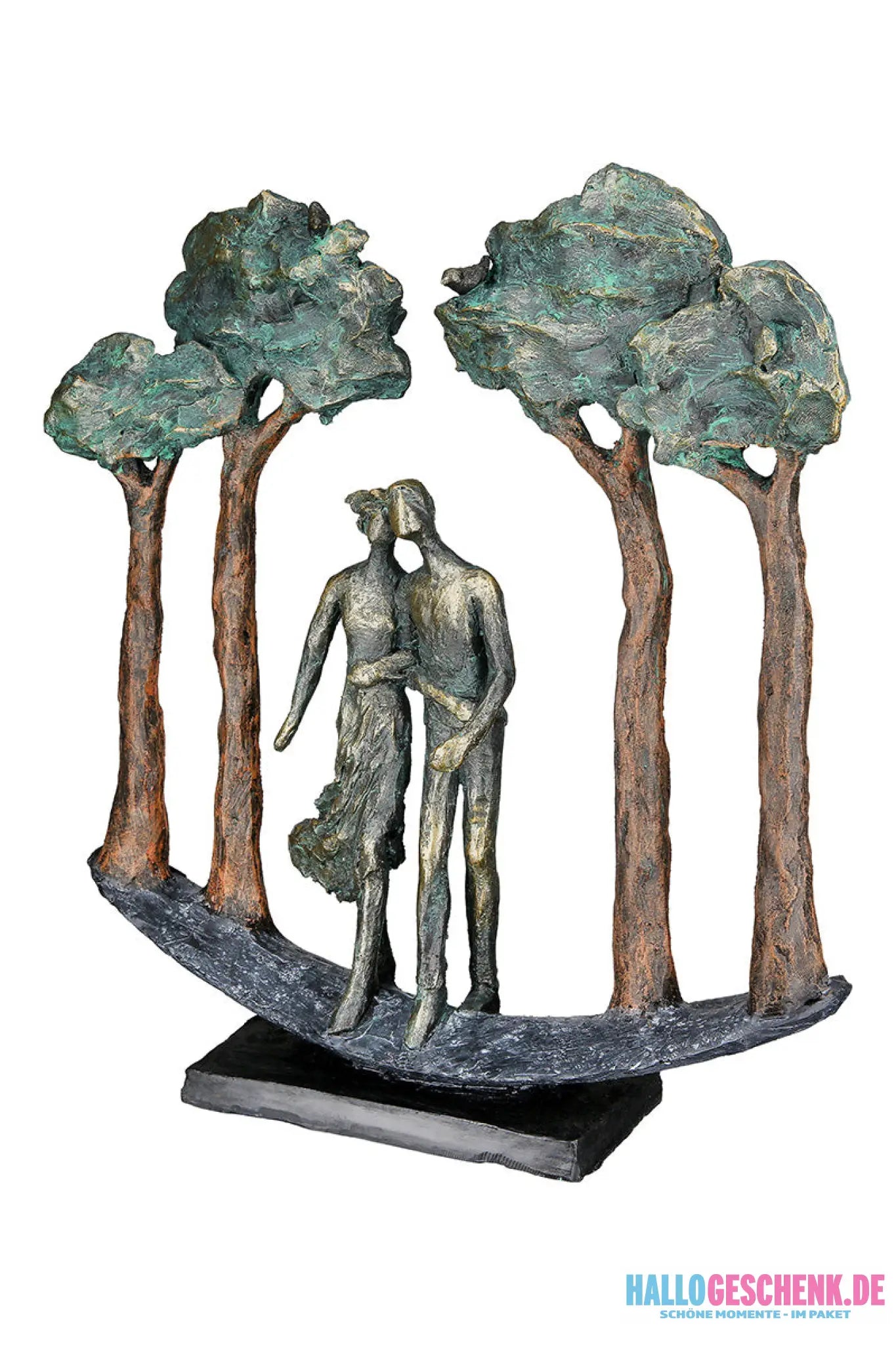 Skulptur: Paar „Under Trees“ • Kunstharz • Bronze • 30×29×7 cm • Gilde - Skulptur