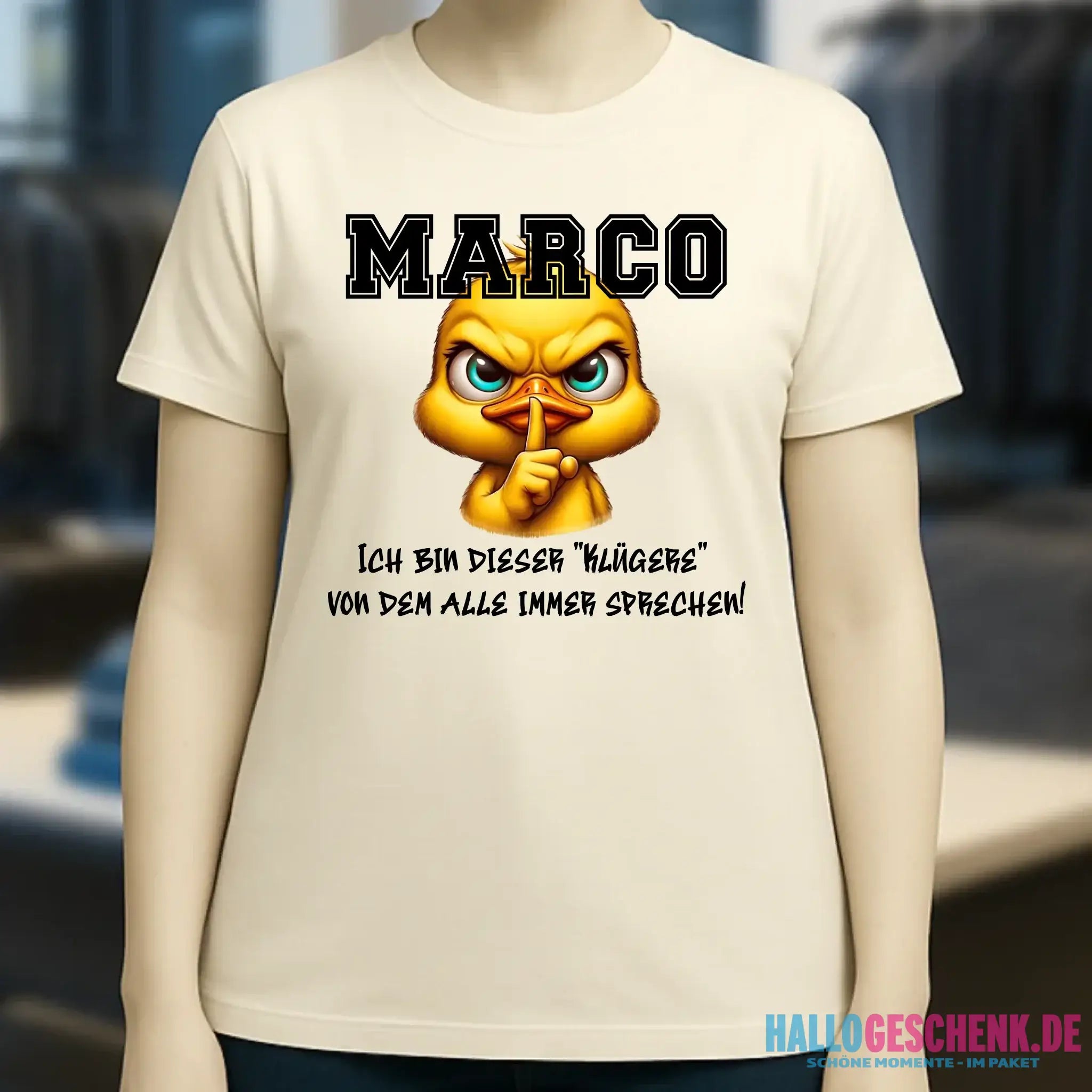 Smart Duck + WUNSCHNAME • Ladies Premium T-Shirt XS-2XL aus Bio-Baumwolle für Damen • Exklusivdesign • personalisiert