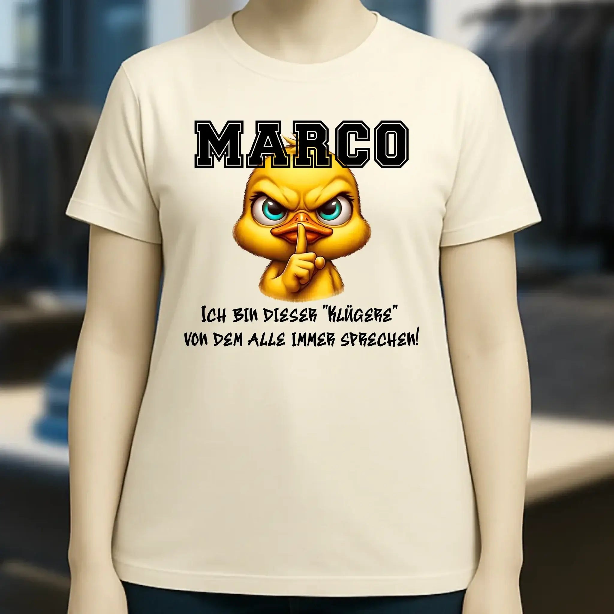 Smart Duck + WUNSCHNAME • Ladies Premium T-Shirt XS-2XL aus Bio-Baumwolle für Damen • Exklusivdesign • personalisiert