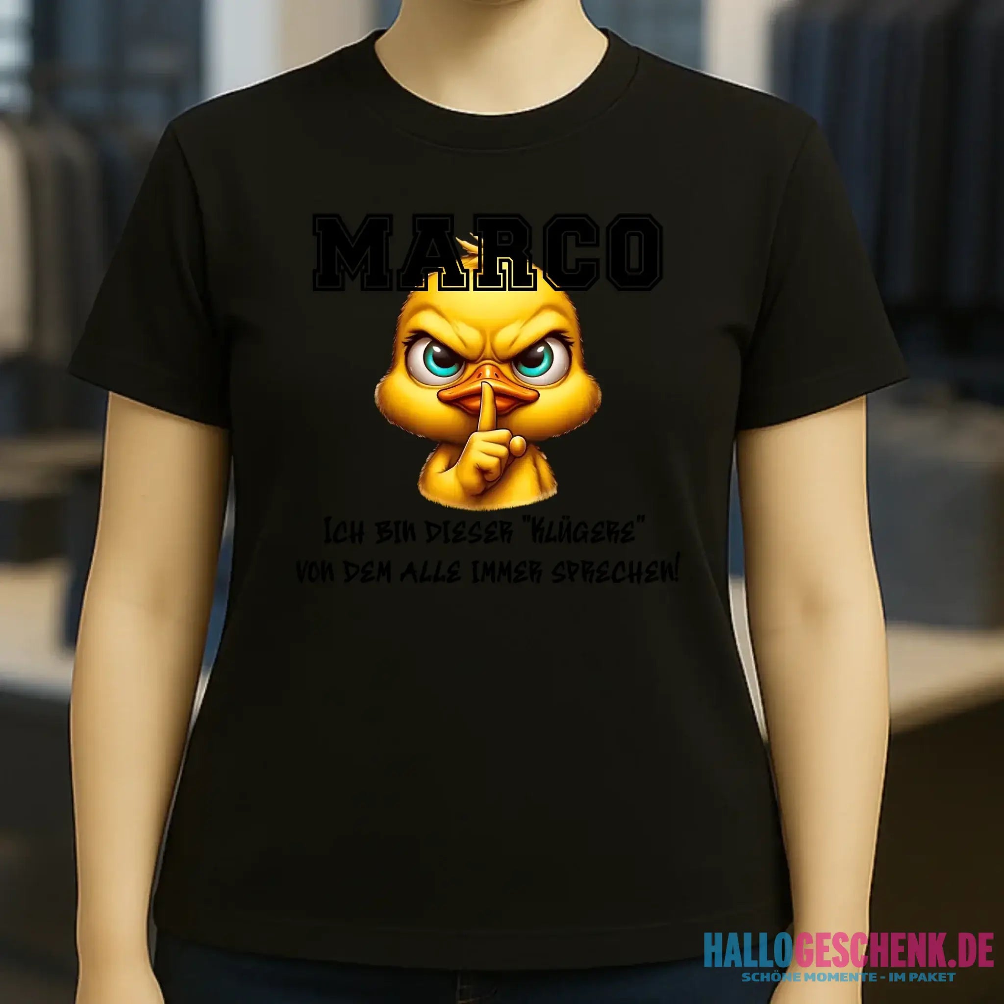 Smart Duck + WUNSCHNAME • Ladies Premium T-Shirt XS-2XL aus Bio-Baumwolle für Damen • Exklusivdesign • personalisiert