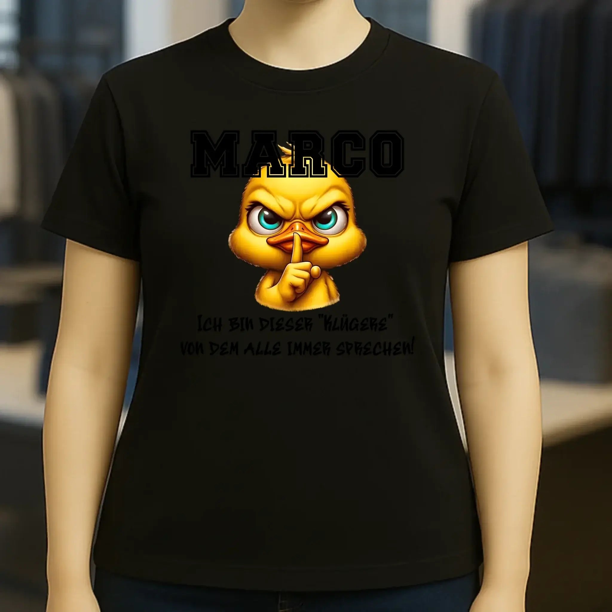 Smart Duck + WUNSCHNAME • Ladies Premium T-Shirt XS-2XL aus Bio-Baumwolle für Damen • Exklusivdesign • personalisiert