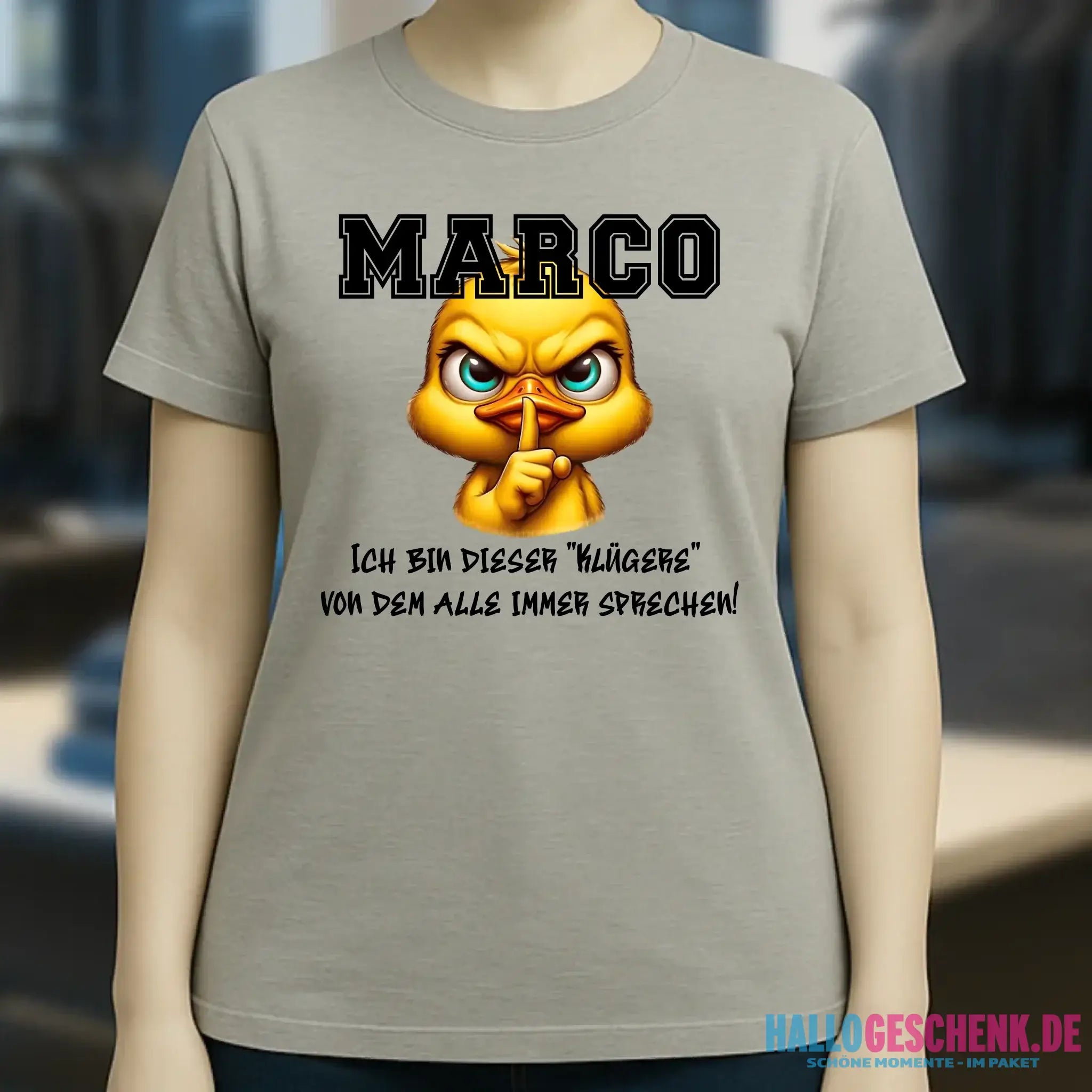 Smart Duck + WUNSCHNAME • Ladies Premium T-Shirt XS-2XL aus Bio-Baumwolle für Damen • Exklusivdesign • personalisiert