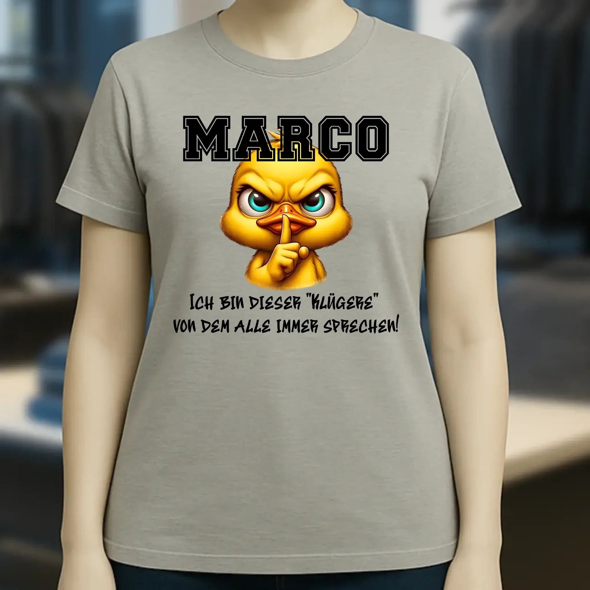 Smart Duck + WUNSCHNAME • Ladies Premium T-Shirt XS-2XL aus Bio-Baumwolle für Damen • Exklusivdesign • personalisiert