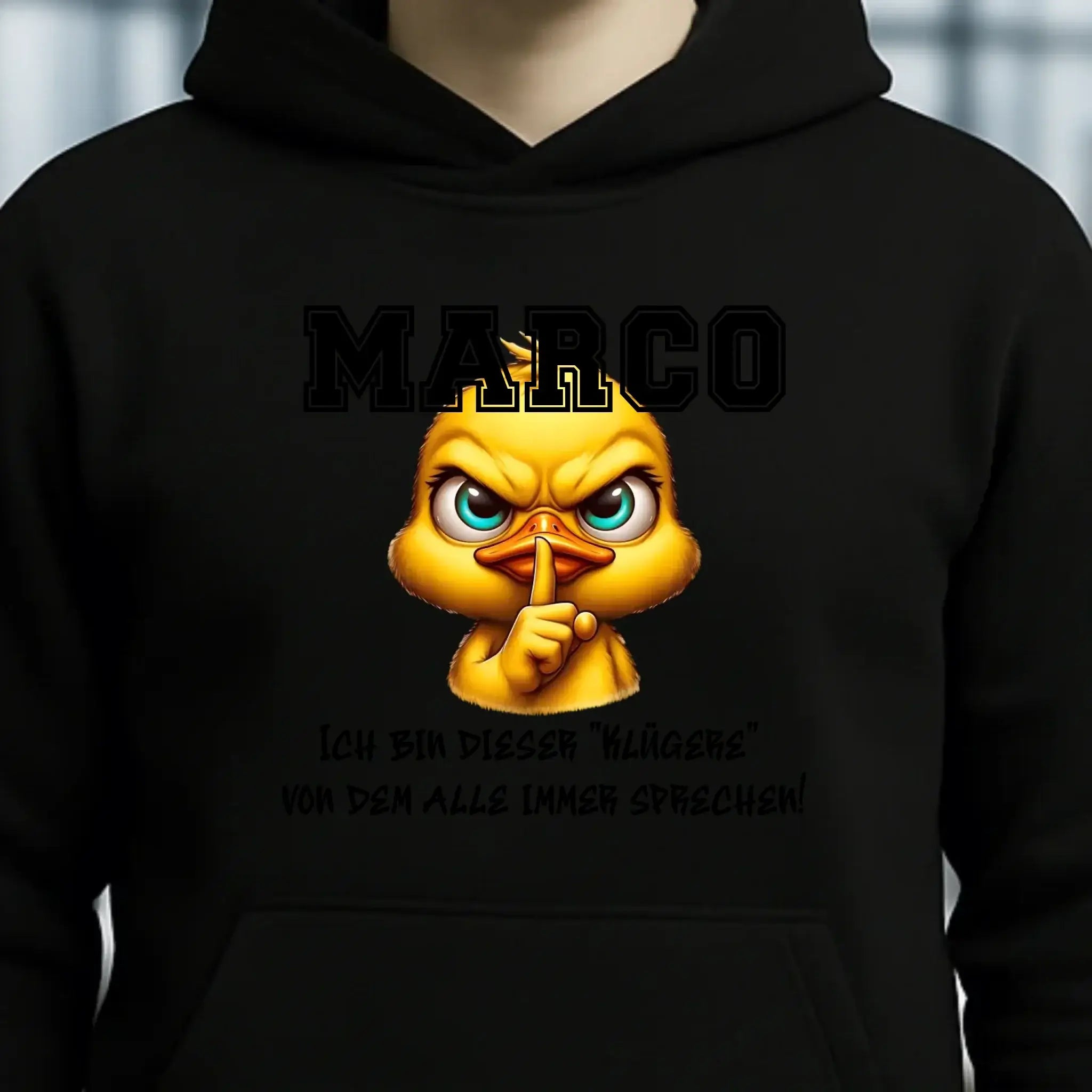 Smart Duck + WUNSCHNAME • Unisex Premium Hoodie XS-5XL aus Bio-Baumwolle für Damen & Herren • Exklusivdesign • personalisiert