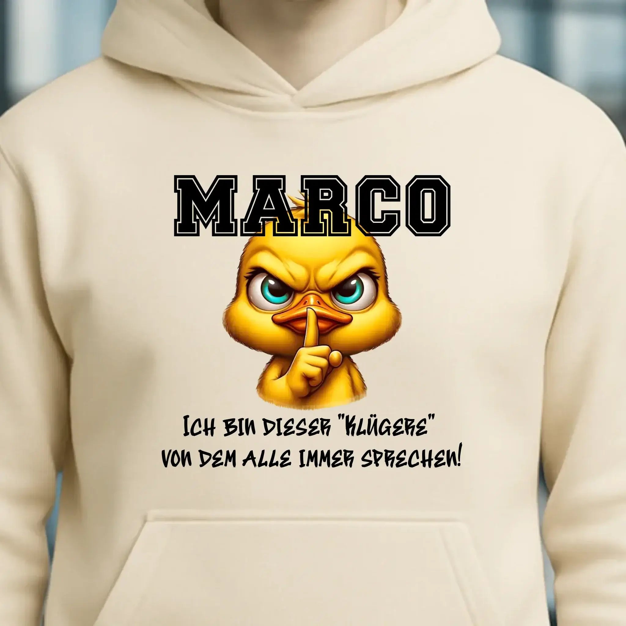 Smart Duck + WUNSCHNAME • Unisex Premium Hoodie XS-5XL aus Bio-Baumwolle für Damen & Herren • Exklusivdesign • personalisiert