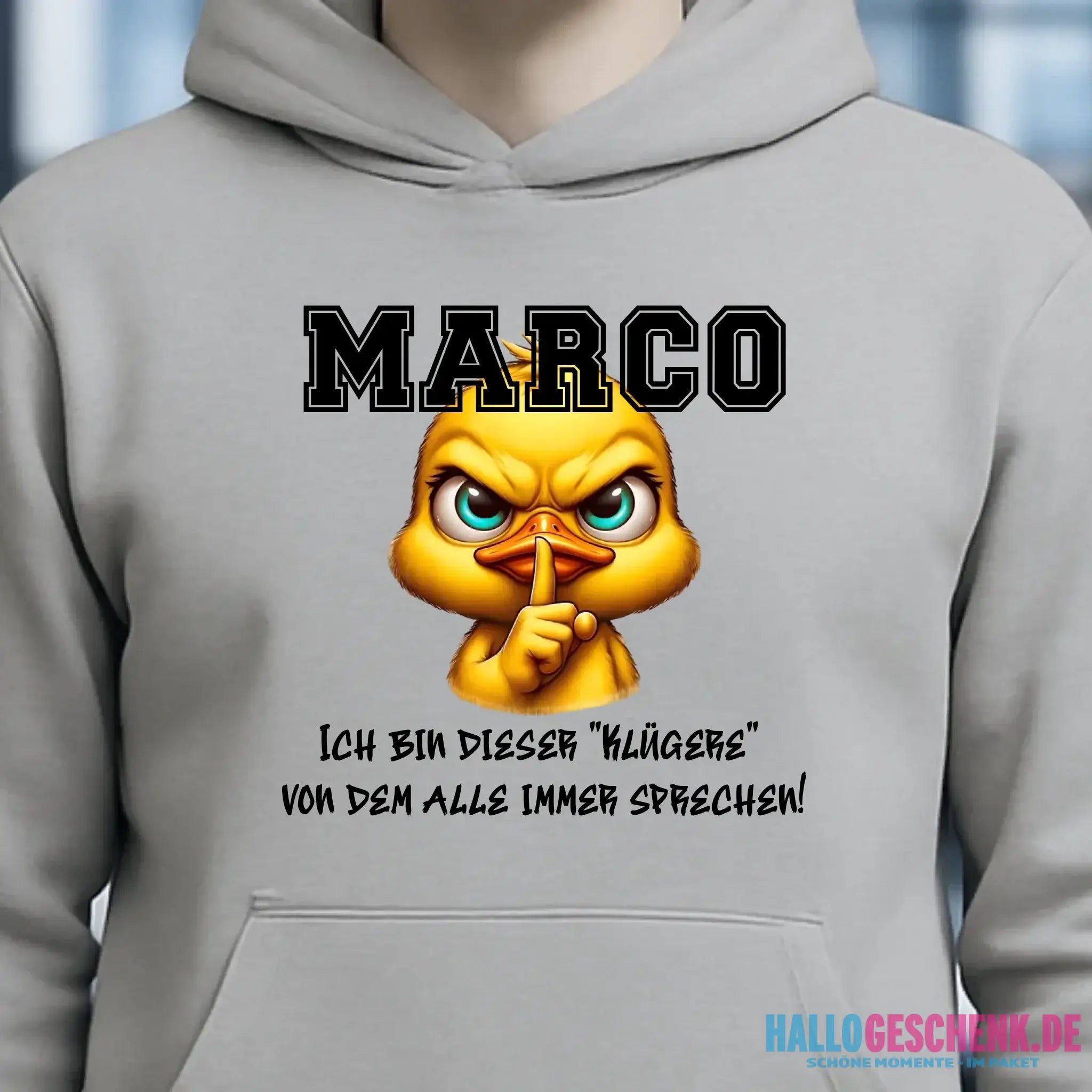Smart Duck + WUNSCHNAME • Unisex Premium Hoodie XS-5XL aus Bio-Baumwolle für Damen & Herren • Exklusivdesign • personalisiert