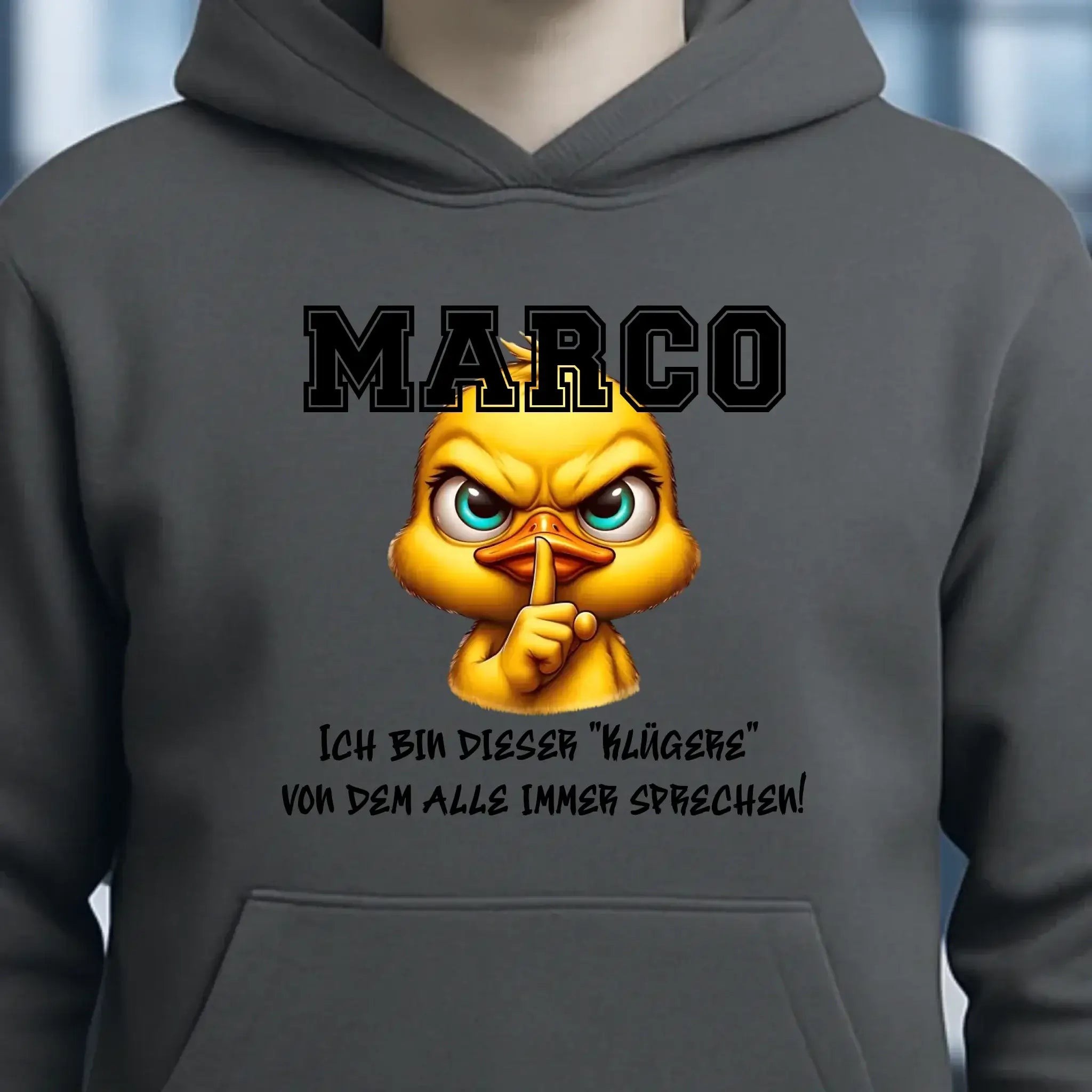 Smart Duck + WUNSCHNAME • Unisex Premium Hoodie XS-5XL aus Bio-Baumwolle für Damen & Herren • Exklusivdesign • personalisiert
