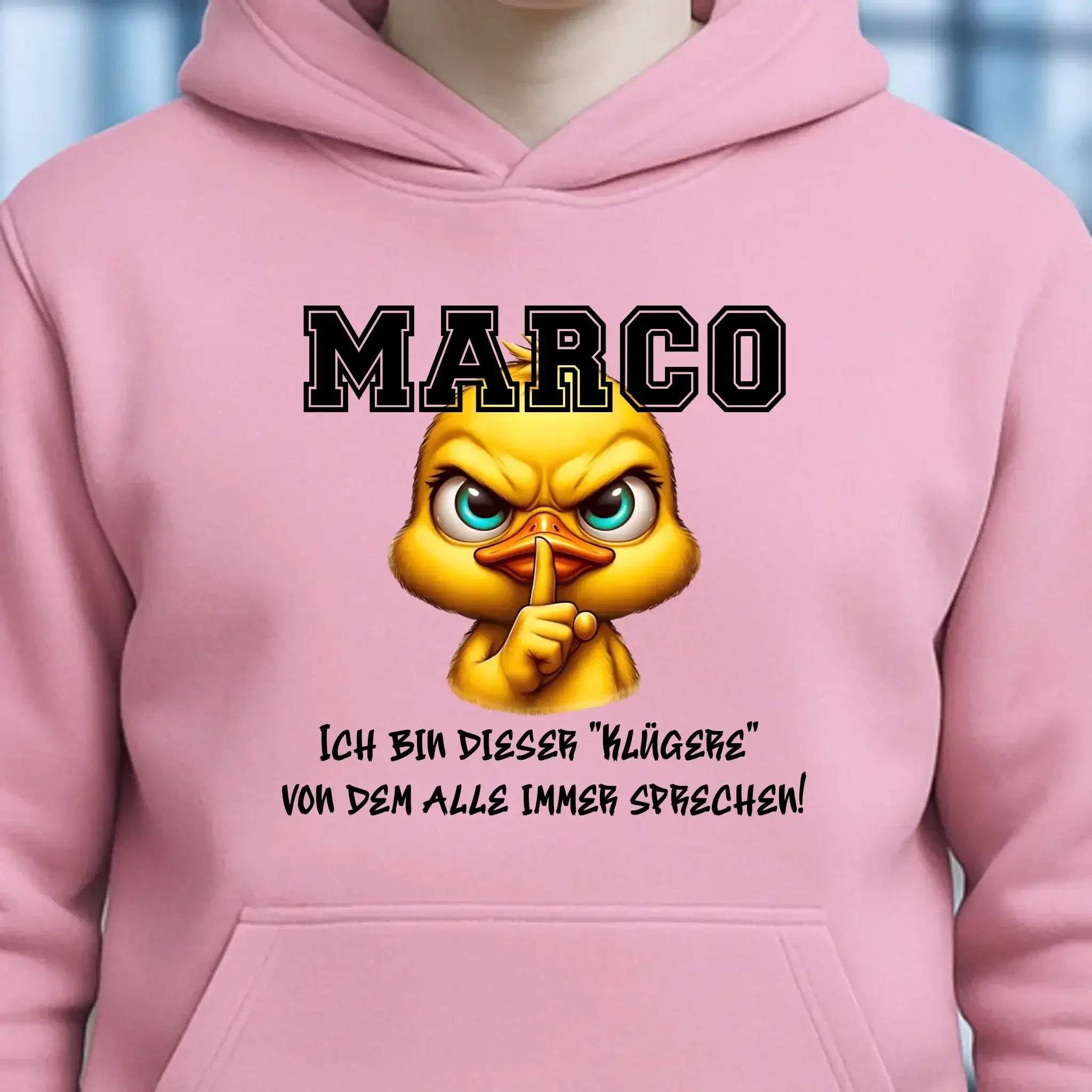 Smart Duck + WUNSCHNAME • Unisex Premium Hoodie XS-5XL aus Bio-Baumwolle für Damen & Herren • Exklusivdesign • personalisiert