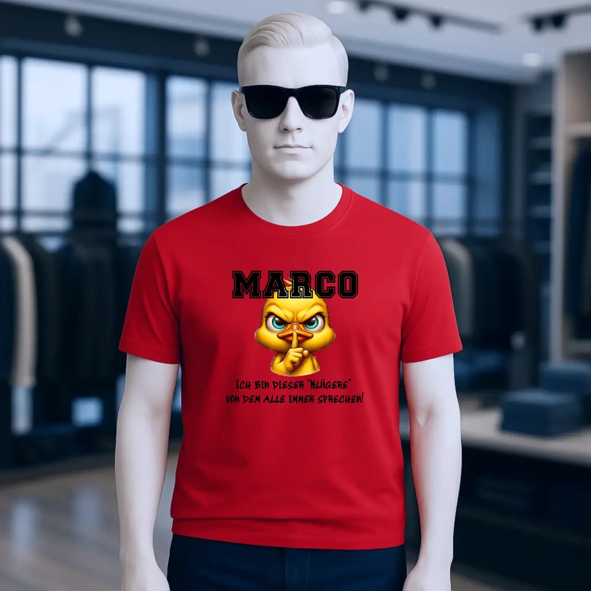 Smart Duck + WUNSCHNAME • Unisex Premium T-Shirt XS-5XL aus Bio-Baumwolle für Damen & Herren • Exklusivdesign • personalisiert