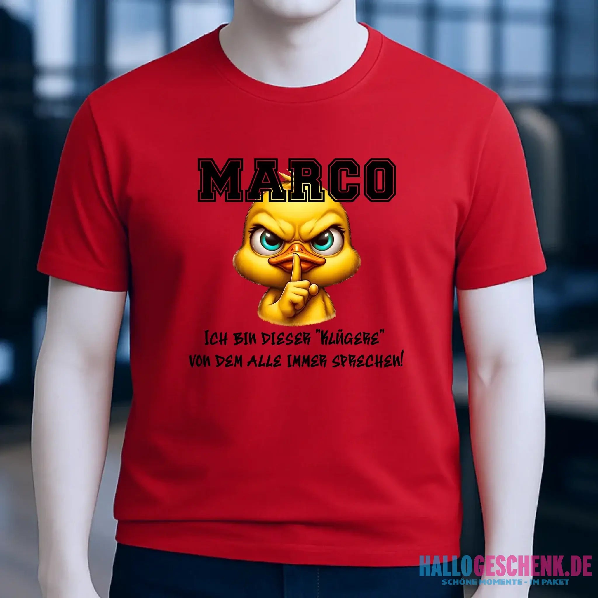Smart Duck + WUNSCHNAME • Unisex Premium T-Shirt XS-5XL aus Bio-Baumwolle für Damen & Herren • Exklusivdesign • personalisiert