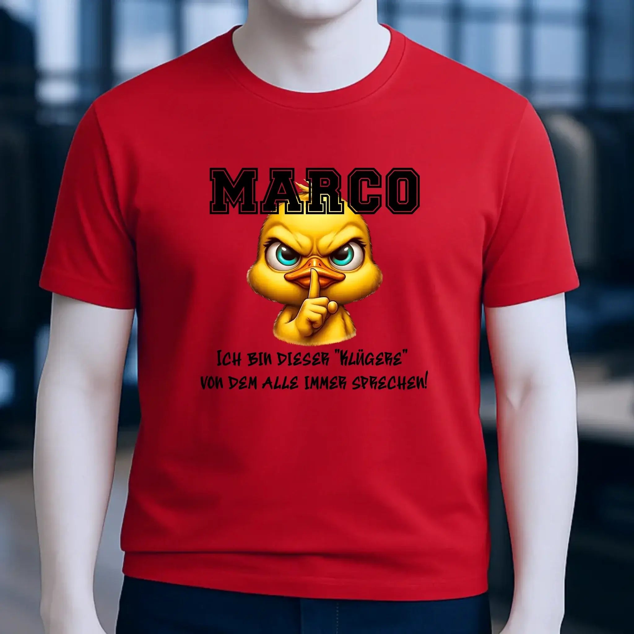 Smart Duck + WUNSCHNAME • Unisex Premium T-Shirt XS-5XL aus Bio-Baumwolle für Damen & Herren • Exklusivdesign • personalisiert