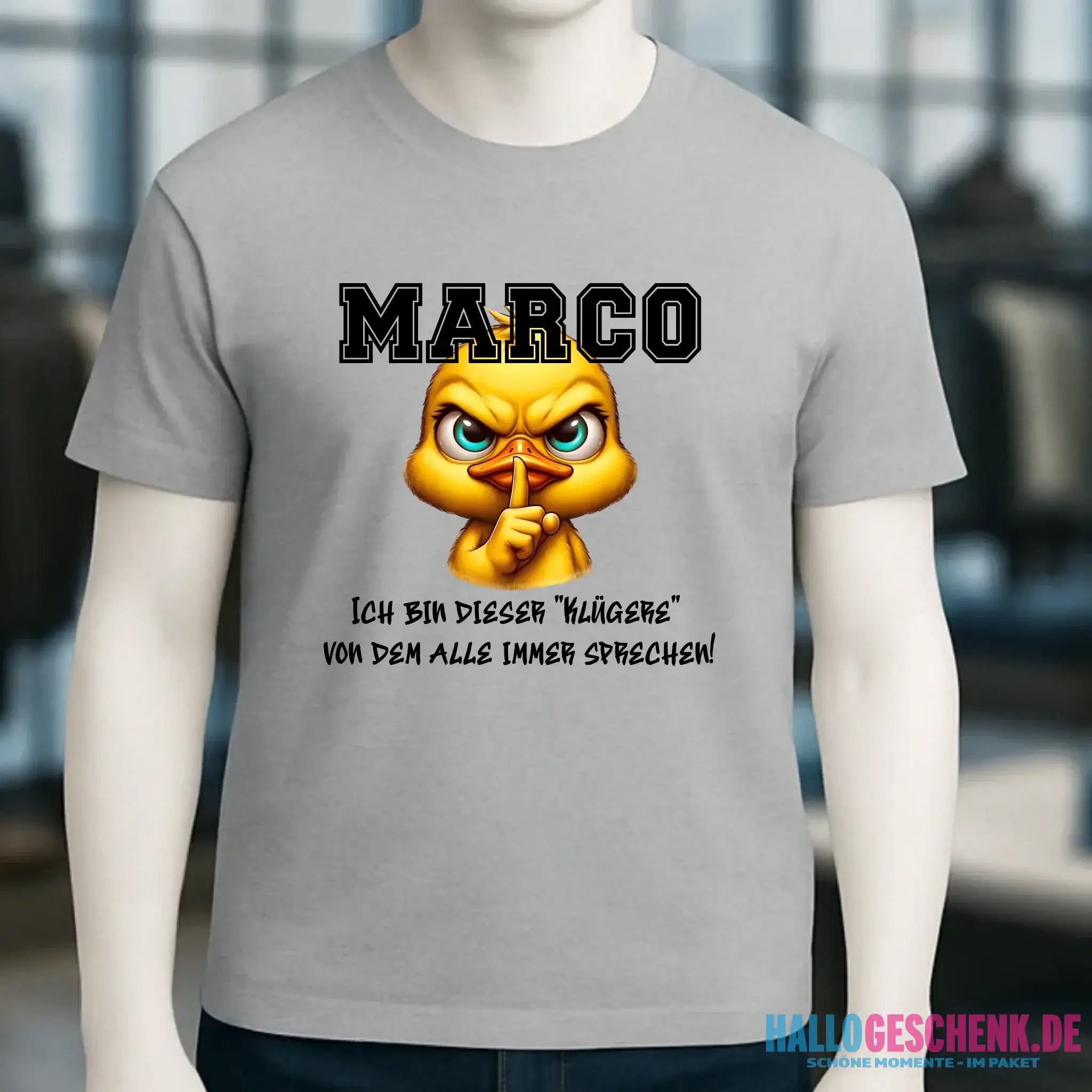 Smart Duck + WUNSCHNAME • Unisex Premium T-Shirt XS-5XL aus Bio-Baumwolle für Damen & Herren • Exklusivdesign • personalisiert