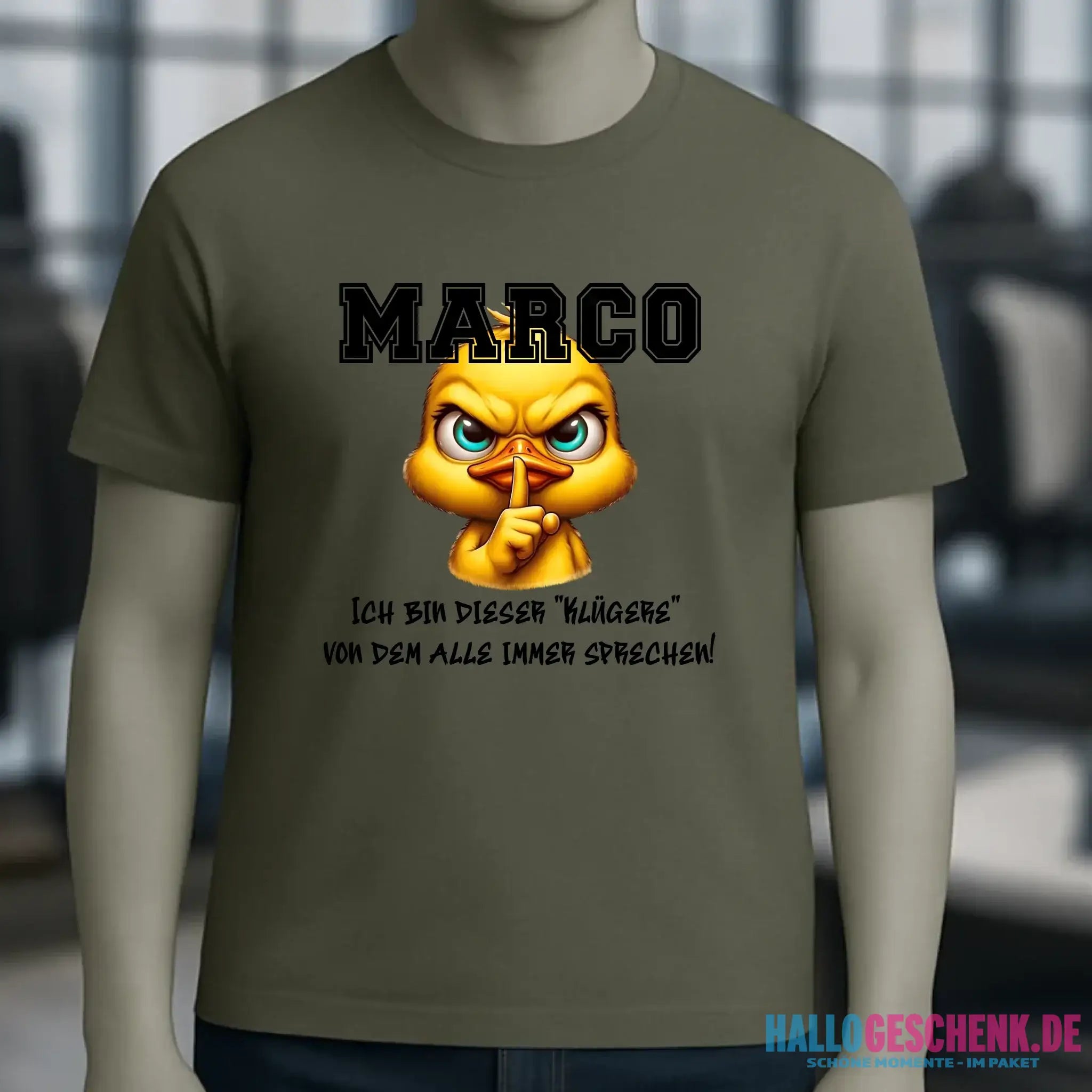 Smart Duck + WUNSCHNAME • Unisex Premium T-Shirt XS-5XL aus Bio-Baumwolle für Damen & Herren • Exklusivdesign • personalisiert