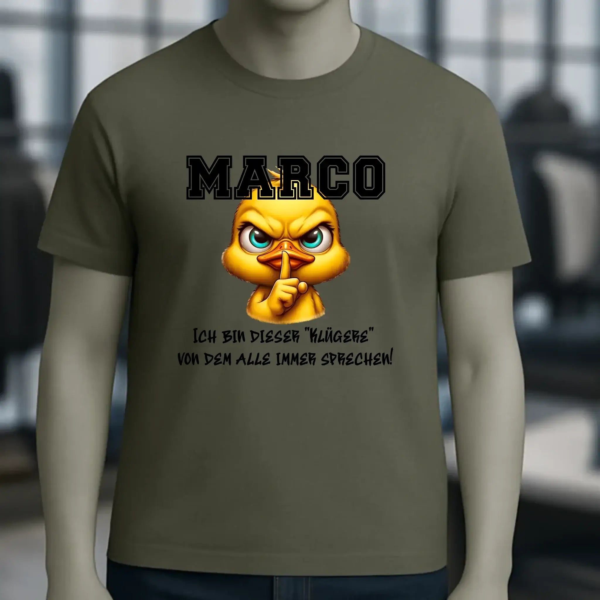 Smart Duck + WUNSCHNAME • Unisex Premium T-Shirt XS-5XL aus Bio-Baumwolle für Damen & Herren • Exklusivdesign • personalisiert