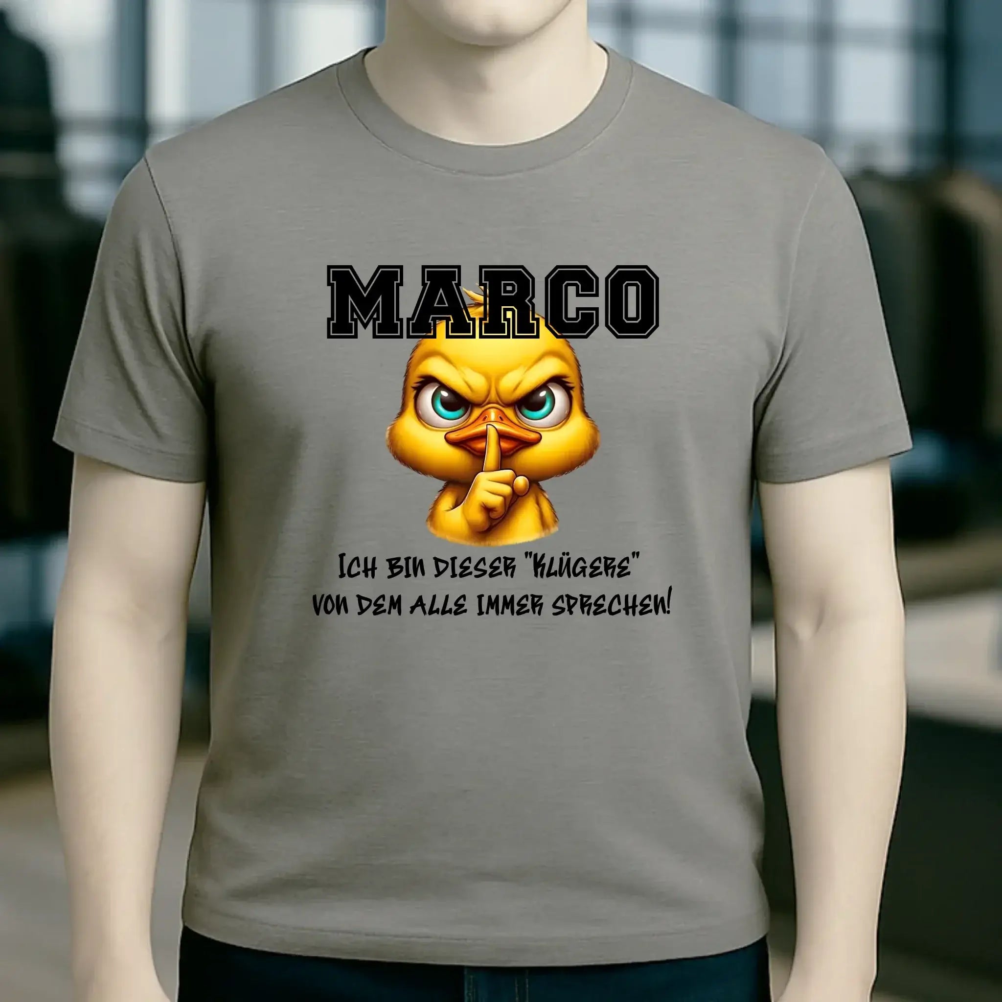 Smart Duck + WUNSCHNAME • Unisex Premium T-Shirt XS-5XL aus Bio-Baumwolle für Damen & Herren • Exklusivdesign • personalisiert