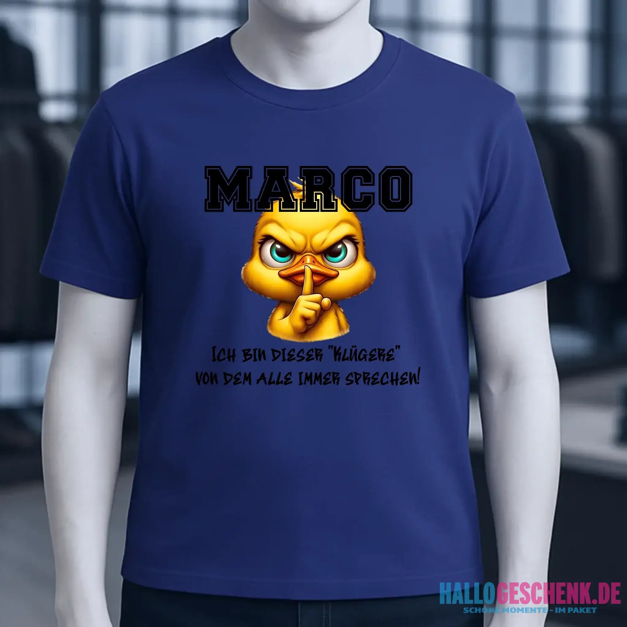 Smart Duck + WUNSCHNAME • Unisex Premium T-Shirt XS-5XL aus Bio-Baumwolle für Damen & Herren • Exklusivdesign • personalisiert