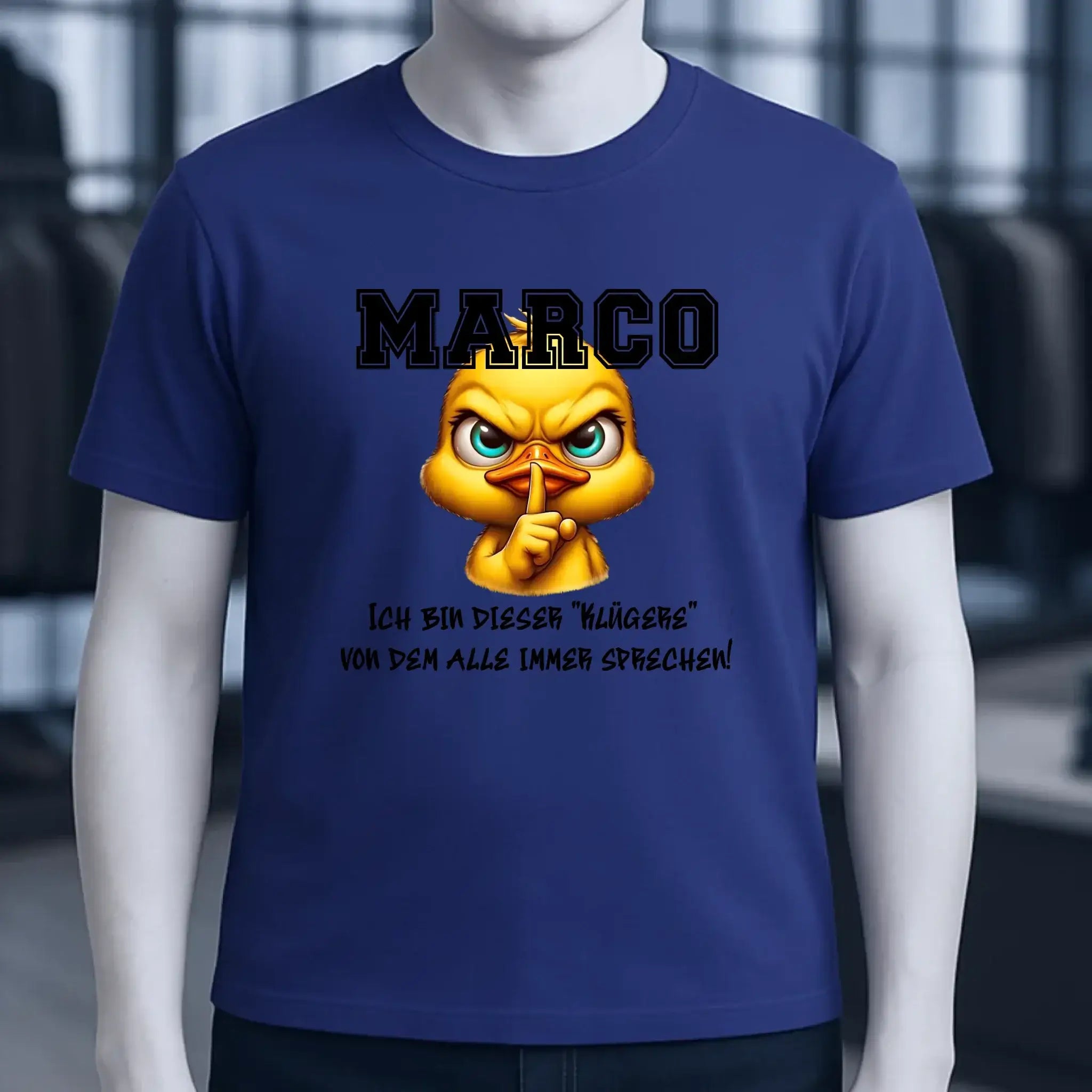 Smart Duck + WUNSCHNAME • Unisex Premium T-Shirt XS-5XL aus Bio-Baumwolle für Damen & Herren • Exklusivdesign • personalisiert