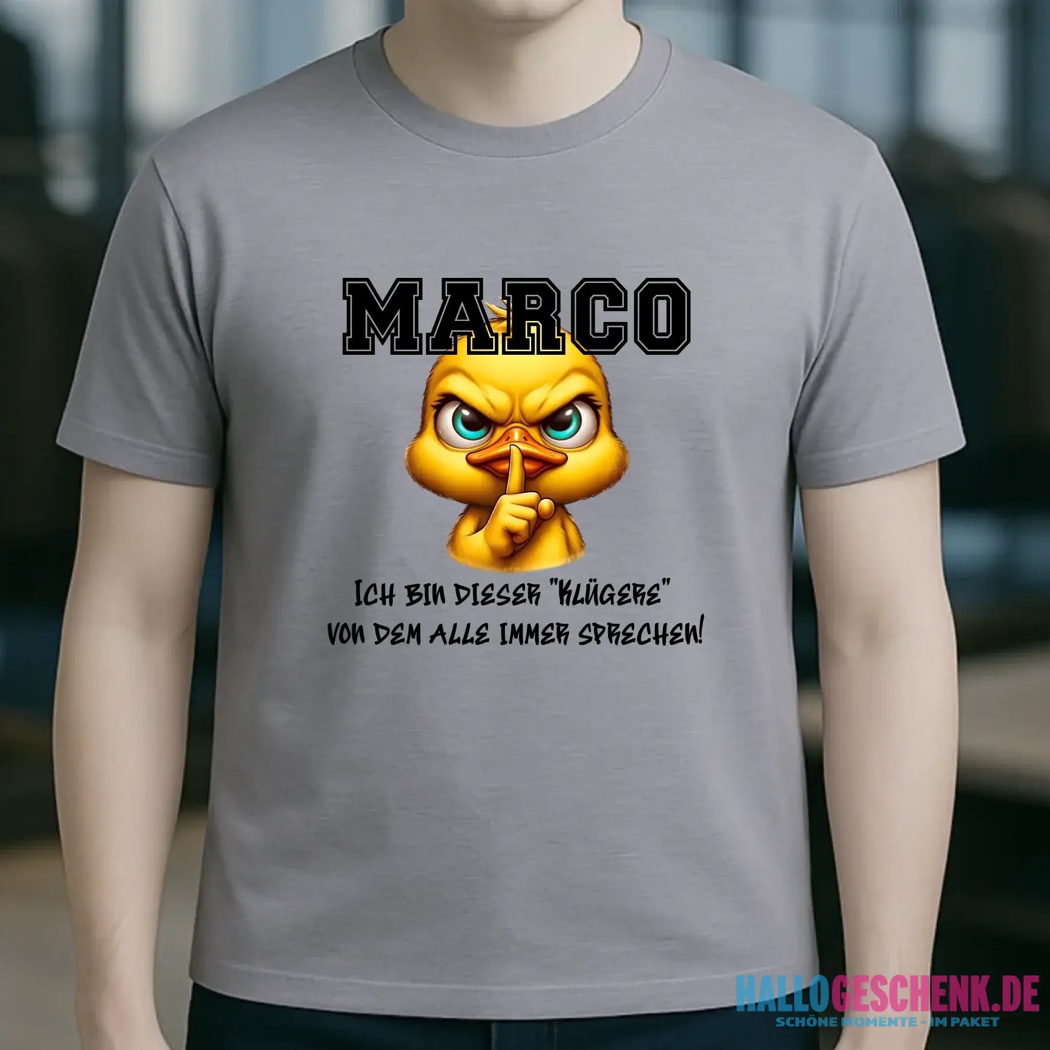 Smart Duck + WUNSCHNAME • Unisex Premium T-Shirt XS-5XL aus Bio-Baumwolle für Damen & Herren • Exklusivdesign • personalisiert