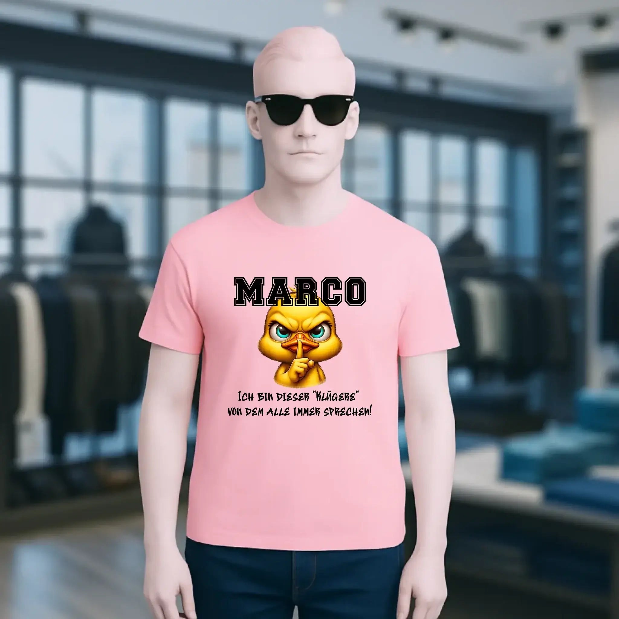 Smart Duck + WUNSCHNAME • Unisex Premium T-Shirt XS-5XL aus Bio-Baumwolle für Damen & Herren • Exklusivdesign • personalisiert