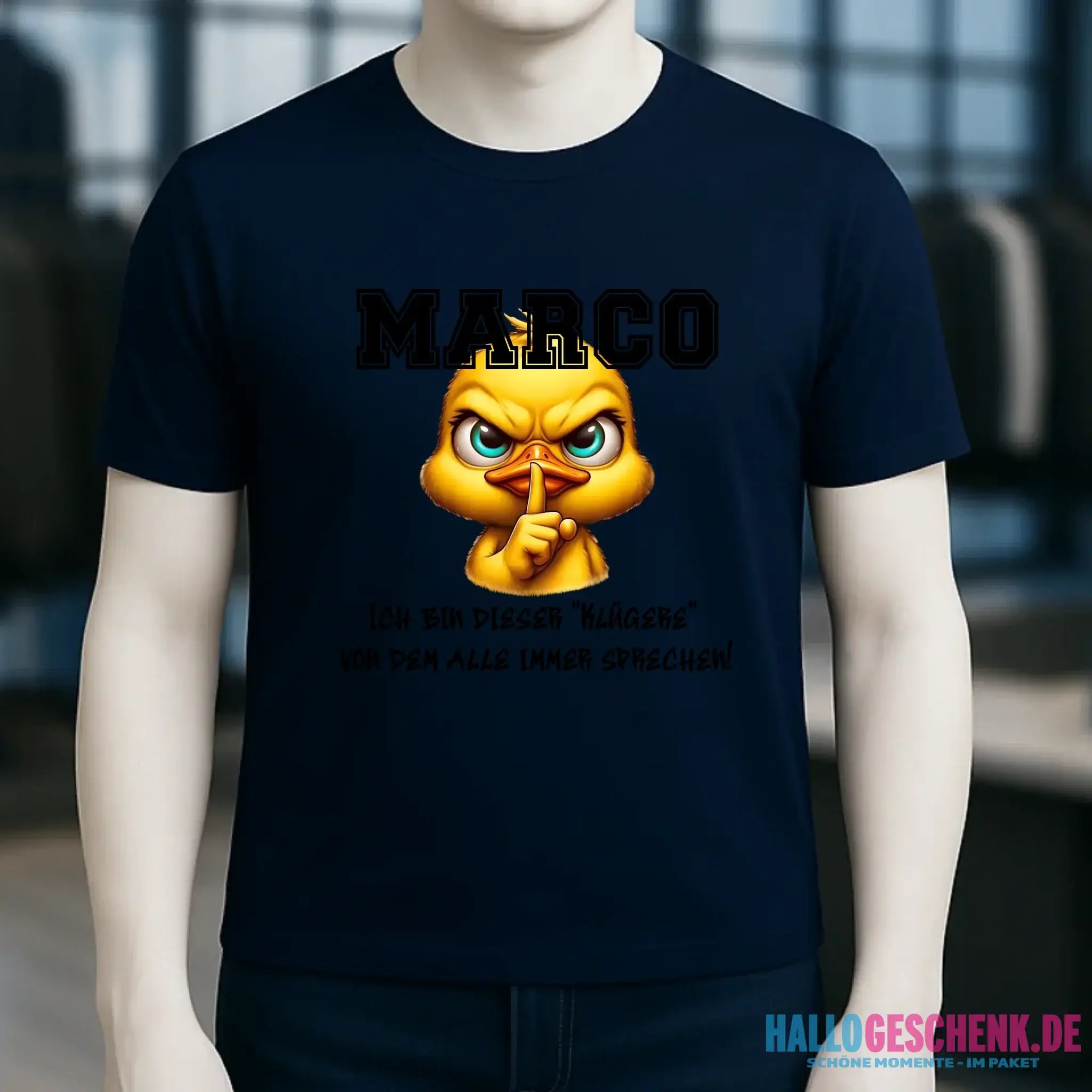 Smart Duck + WUNSCHNAME • Unisex Premium T-Shirt XS-5XL aus Bio-Baumwolle für Damen & Herren • Exklusivdesign • personalisiert