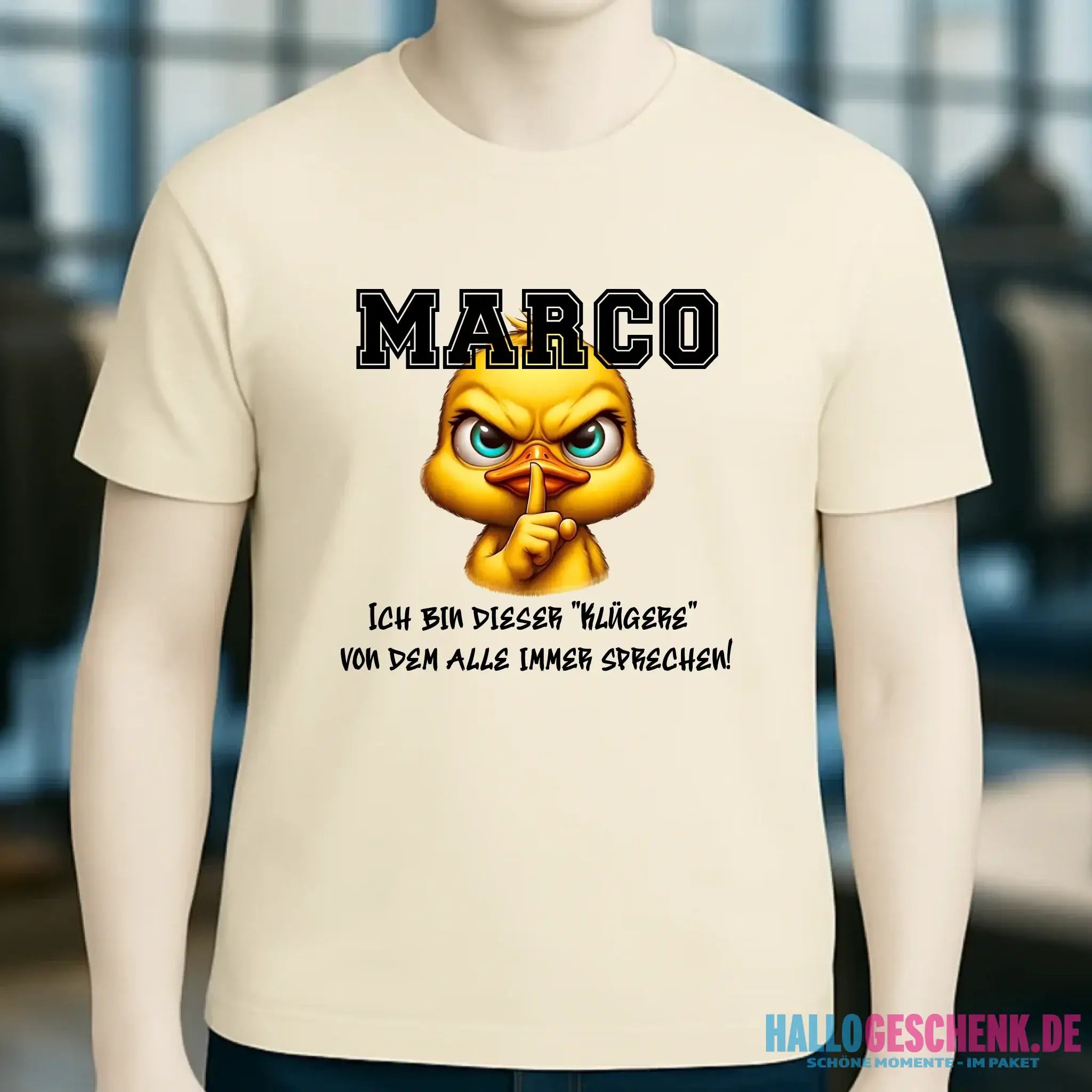 Smart Duck + WUNSCHNAME • Unisex Premium T-Shirt XS-5XL aus Bio-Baumwolle für Damen & Herren • Exklusivdesign • personalisiert