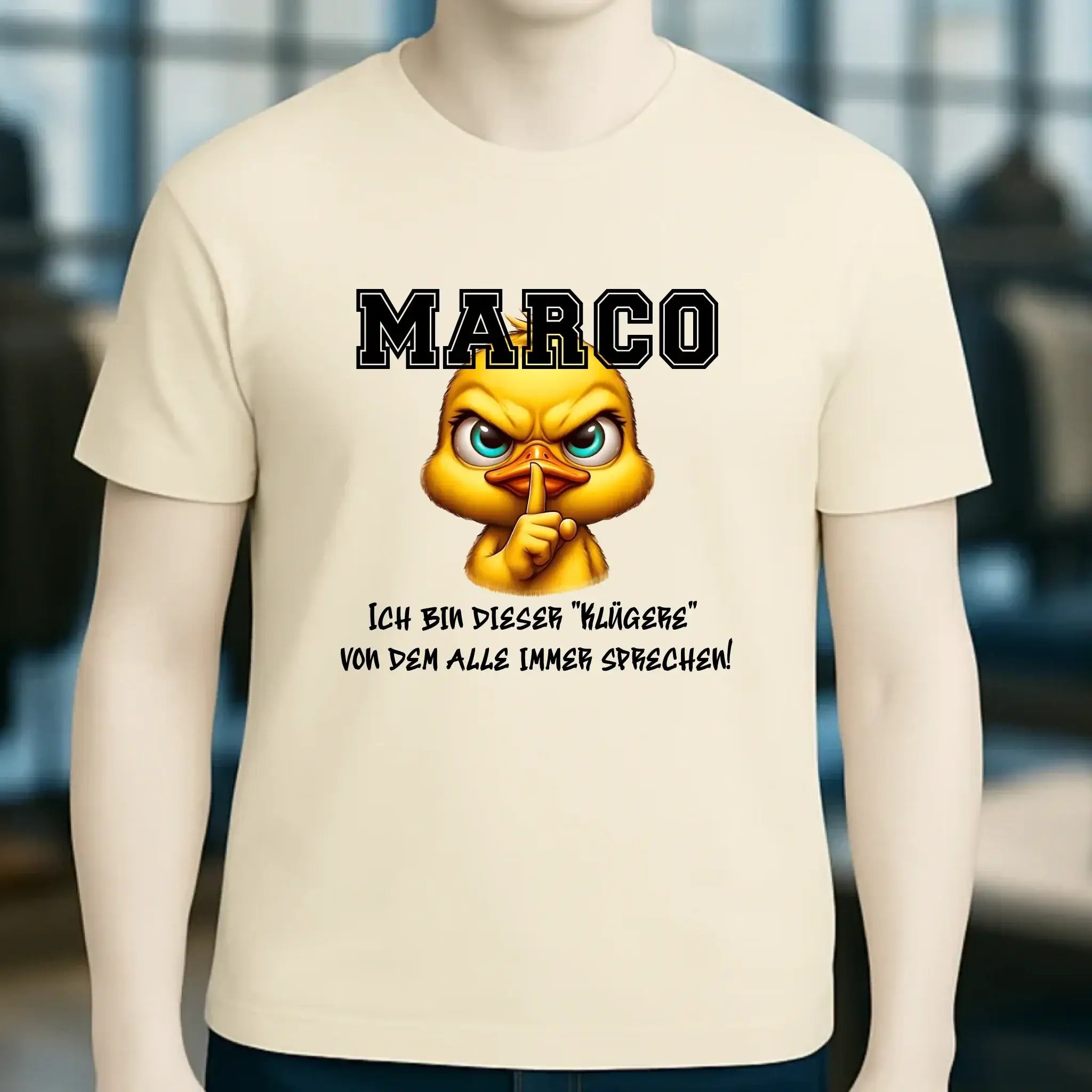 Smart Duck + WUNSCHNAME • Unisex Premium T-Shirt XS-5XL aus Bio-Baumwolle für Damen & Herren • Exklusivdesign • personalisiert