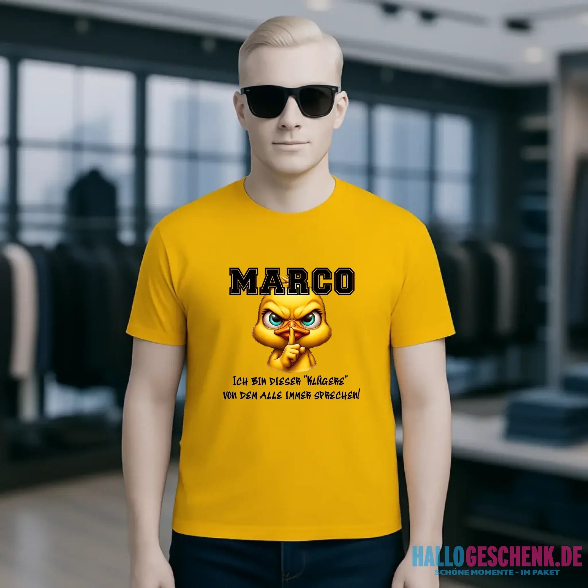 Smart Duck + WUNSCHNAME • Unisex Premium T-Shirt XS-5XL aus Bio-Baumwolle für Damen & Herren • Exklusivdesign • personalisiert
