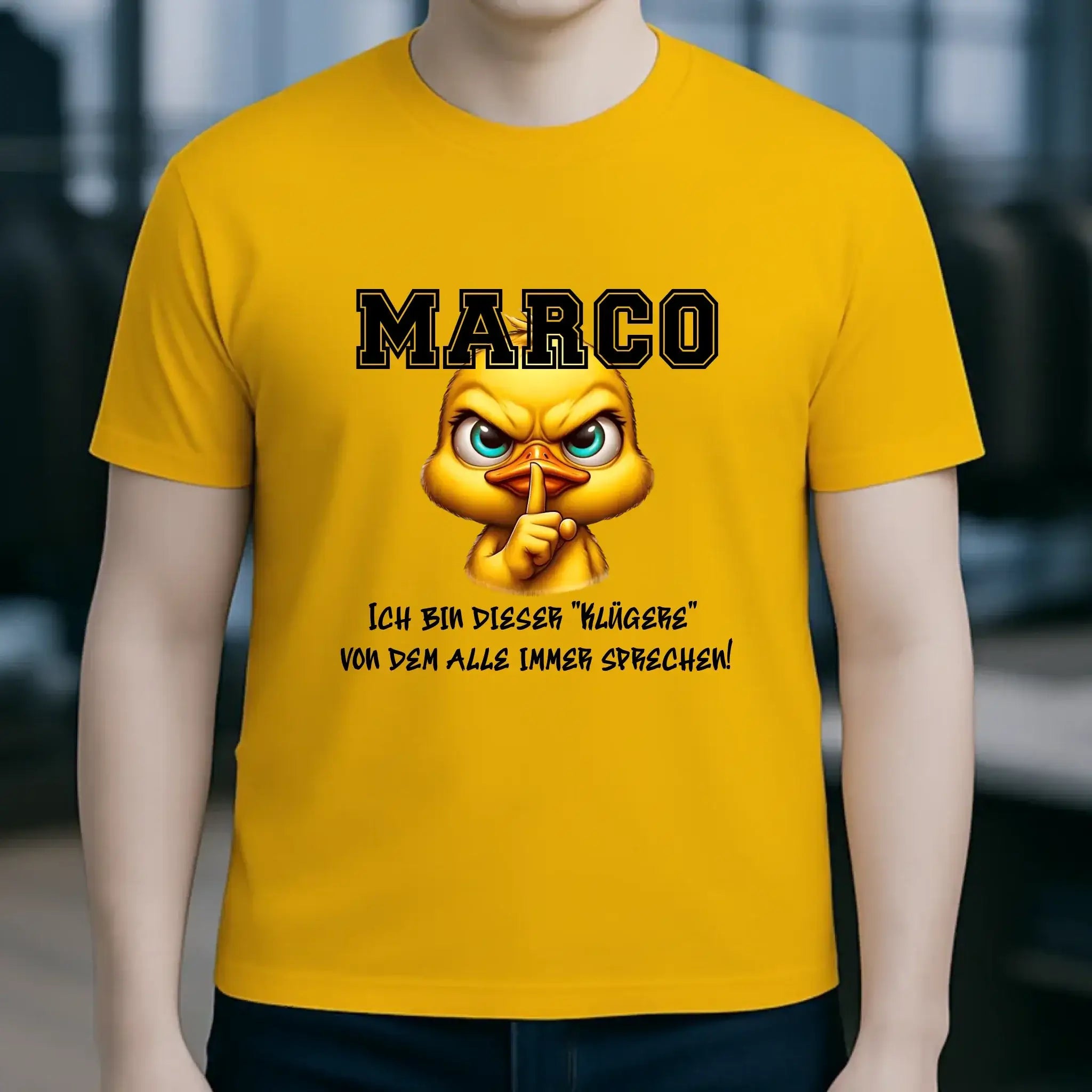 Smart Duck + WUNSCHNAME • Unisex Premium T-Shirt XS-5XL aus Bio-Baumwolle für Damen & Herren • Exklusivdesign • personalisiert