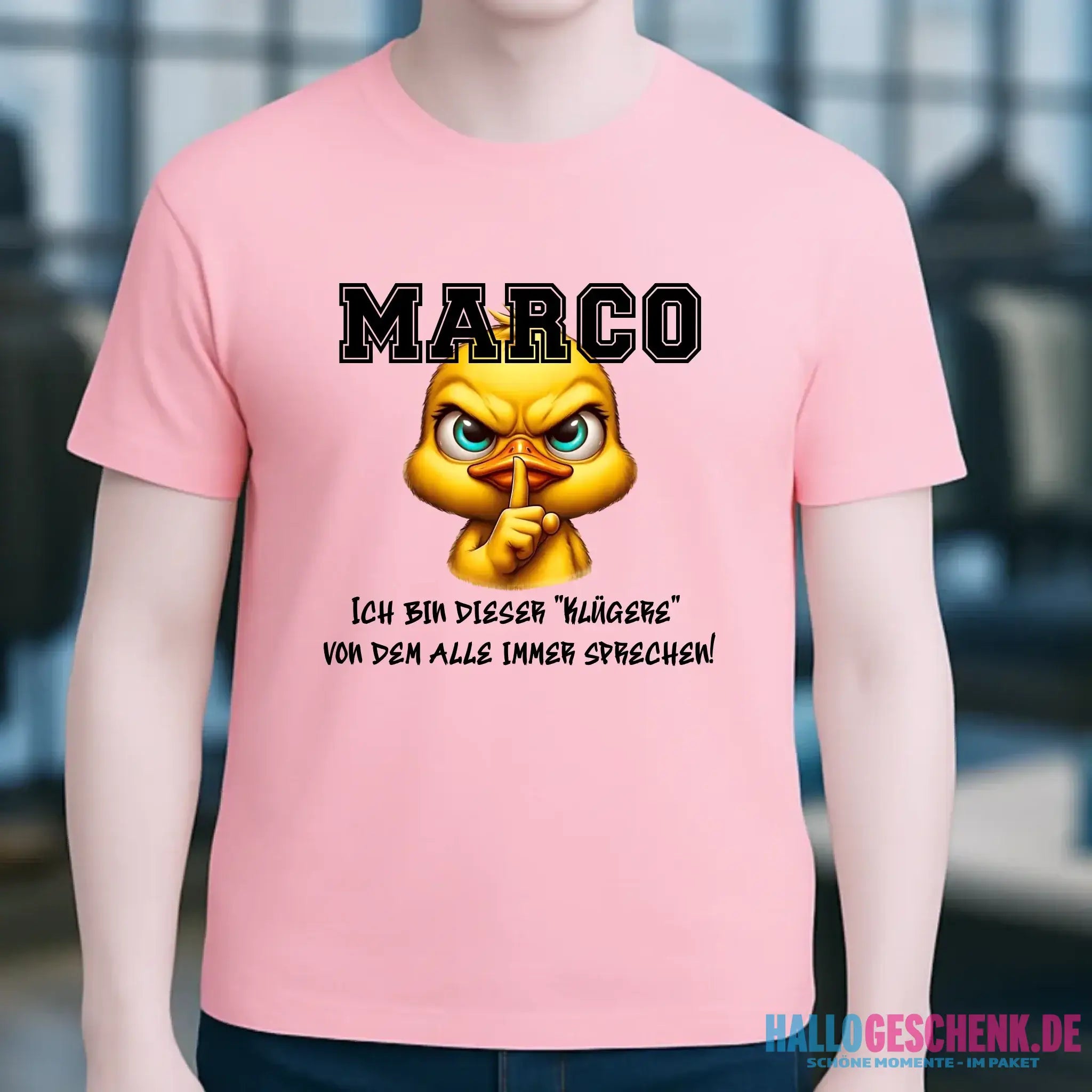 Smart Duck + WUNSCHNAME • Unisex Premium T-Shirt XS-5XL aus Bio-Baumwolle für Damen & Herren • Exklusivdesign • personalisiert