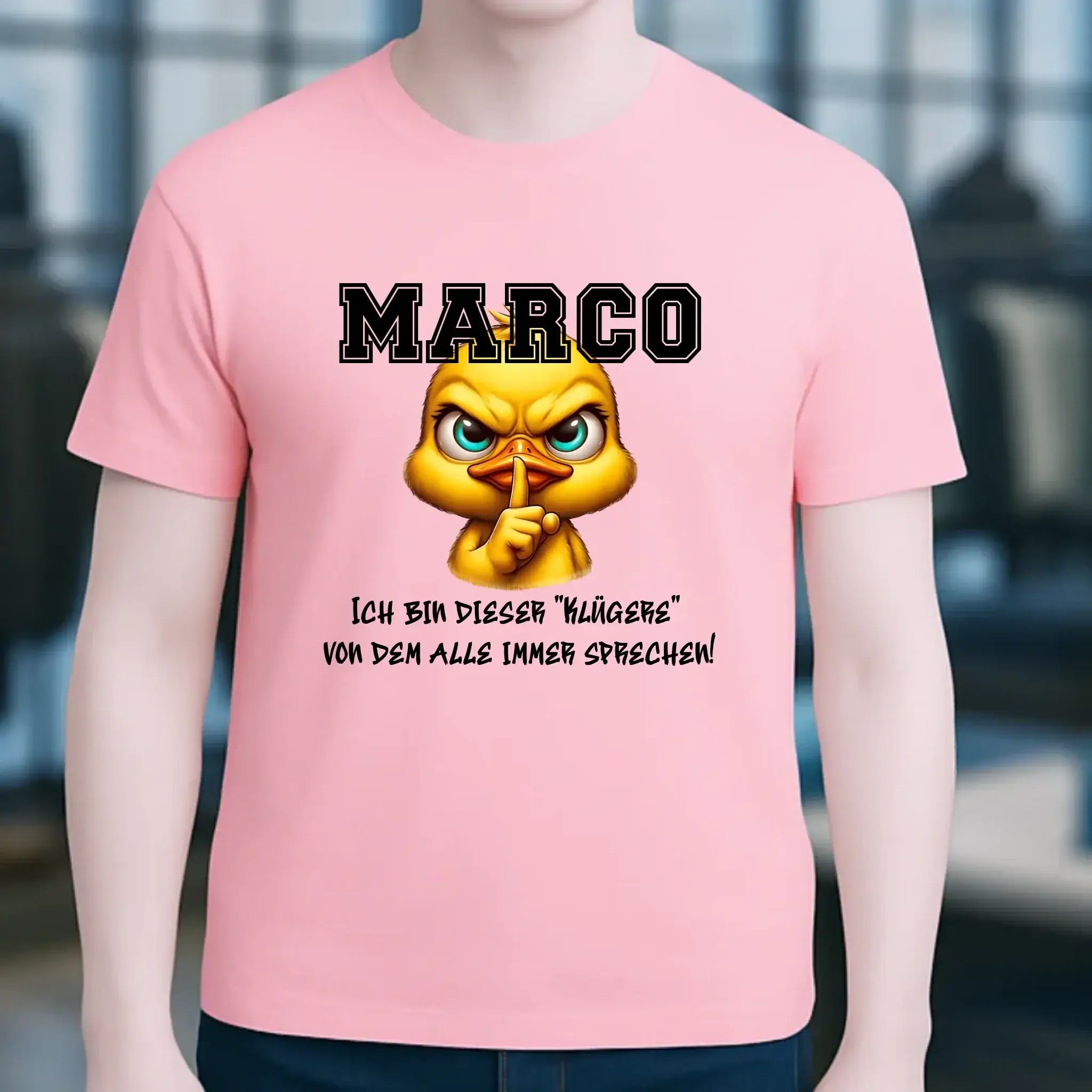 Smart Duck + WUNSCHNAME • Unisex Premium T-Shirt XS-5XL aus Bio-Baumwolle für Damen & Herren • Exklusivdesign • personalisiert