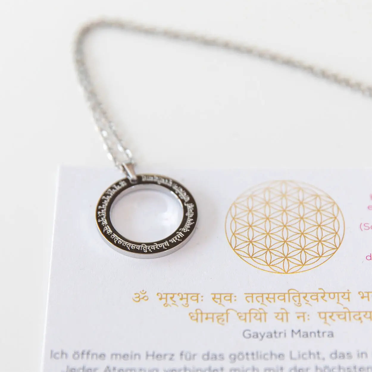 Spirituelle Kette | silber | Gayatri Mantra Gravur