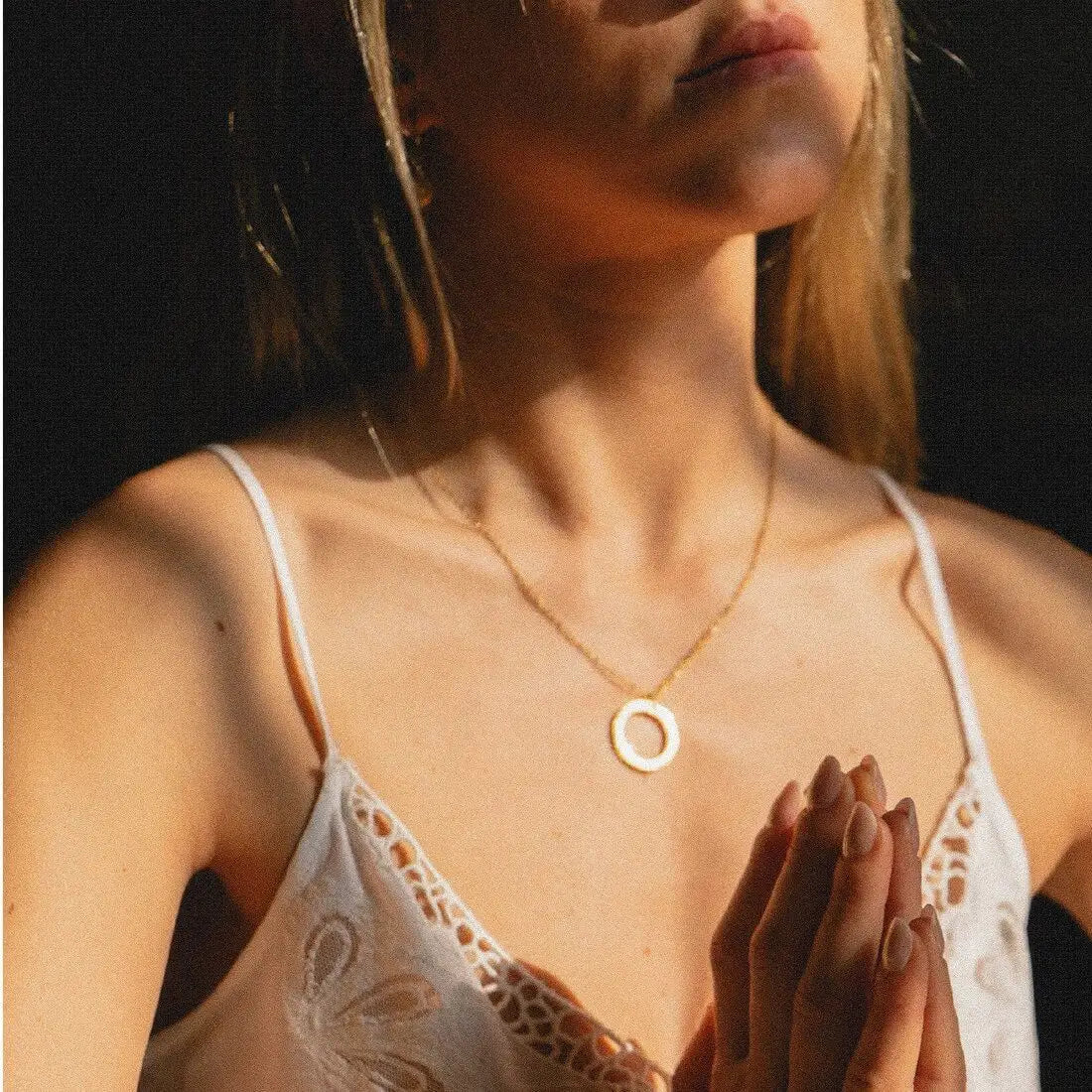 Spirituelle Kette | vergoldet | Gayatri Mantra Gravur