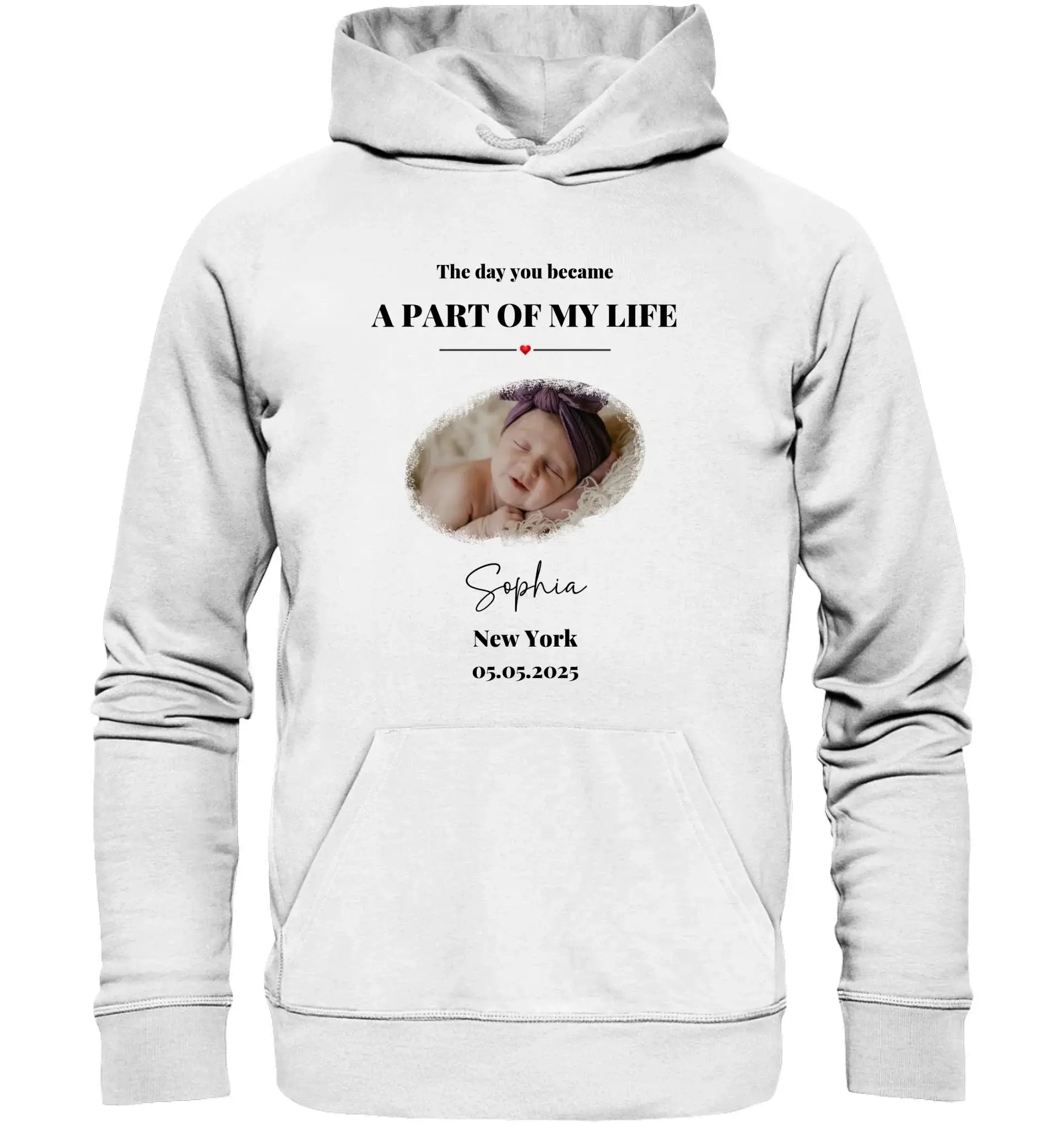 Splash Mid • mehrere Artikel • ’Statement-Collection’ • Wunschtext • Mein Fotomotiv - Unisex Hoodie • Bio Premium Plus