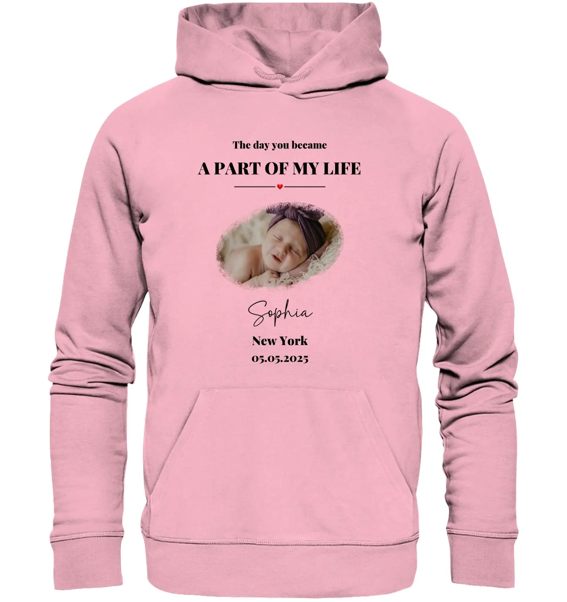 Splash Mid • mehrere Artikel • ’Statement-Collection’ • Wunschtext • Mein Fotomotiv - Unisex Hoodie • Bio Premium Plus