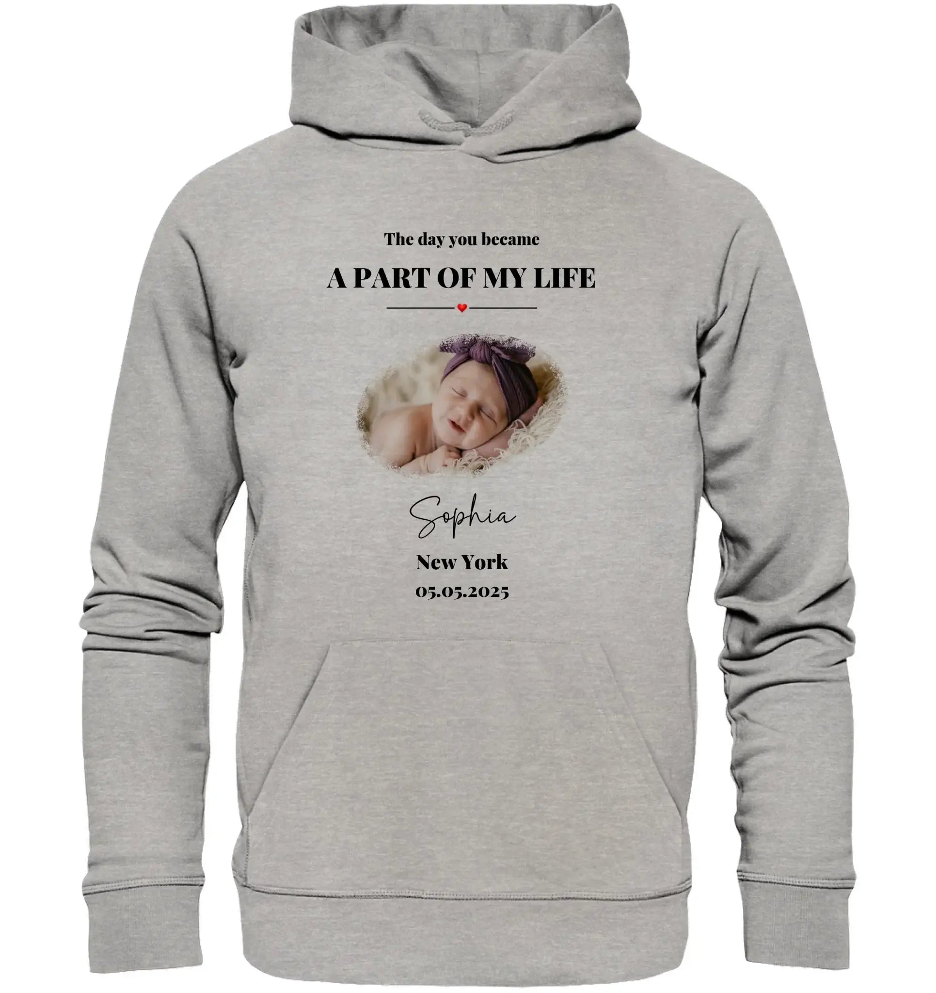 Splash Mid • mehrere Artikel • ’Statement-Collection’ • Wunschtext • Mein Fotomotiv - Unisex Hoodie • Bio Premium Plus