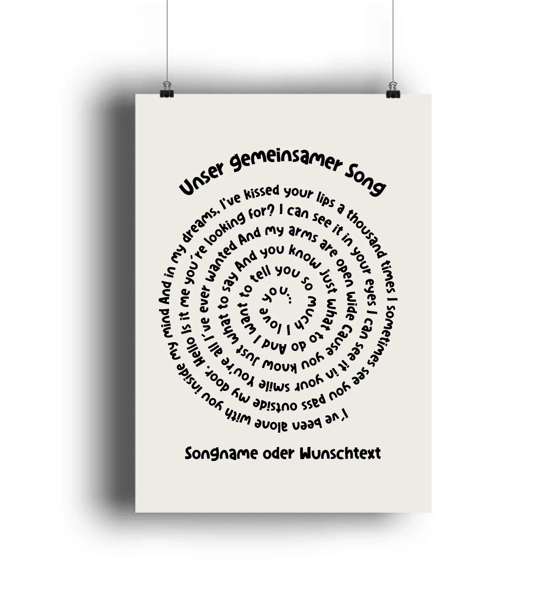 Spotify-Motiv 1 • mehrere Artikel • ’Statement-Collection’ • Wunschtext • Mein Motiv • Spiraltext - POSTER / 4C-Print