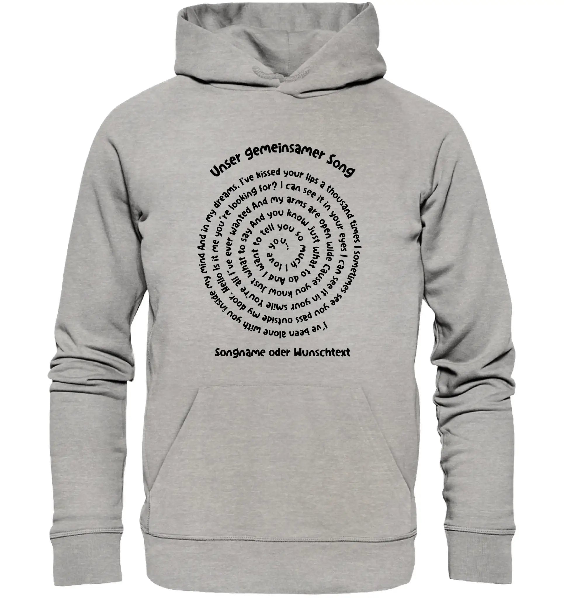 Spotify-Motiv 1 • mehrere Artikel • ’Statement-Collection’ • Wunschtext • Mein Motiv • Spiraltext - Unisex Hoodie • Bio