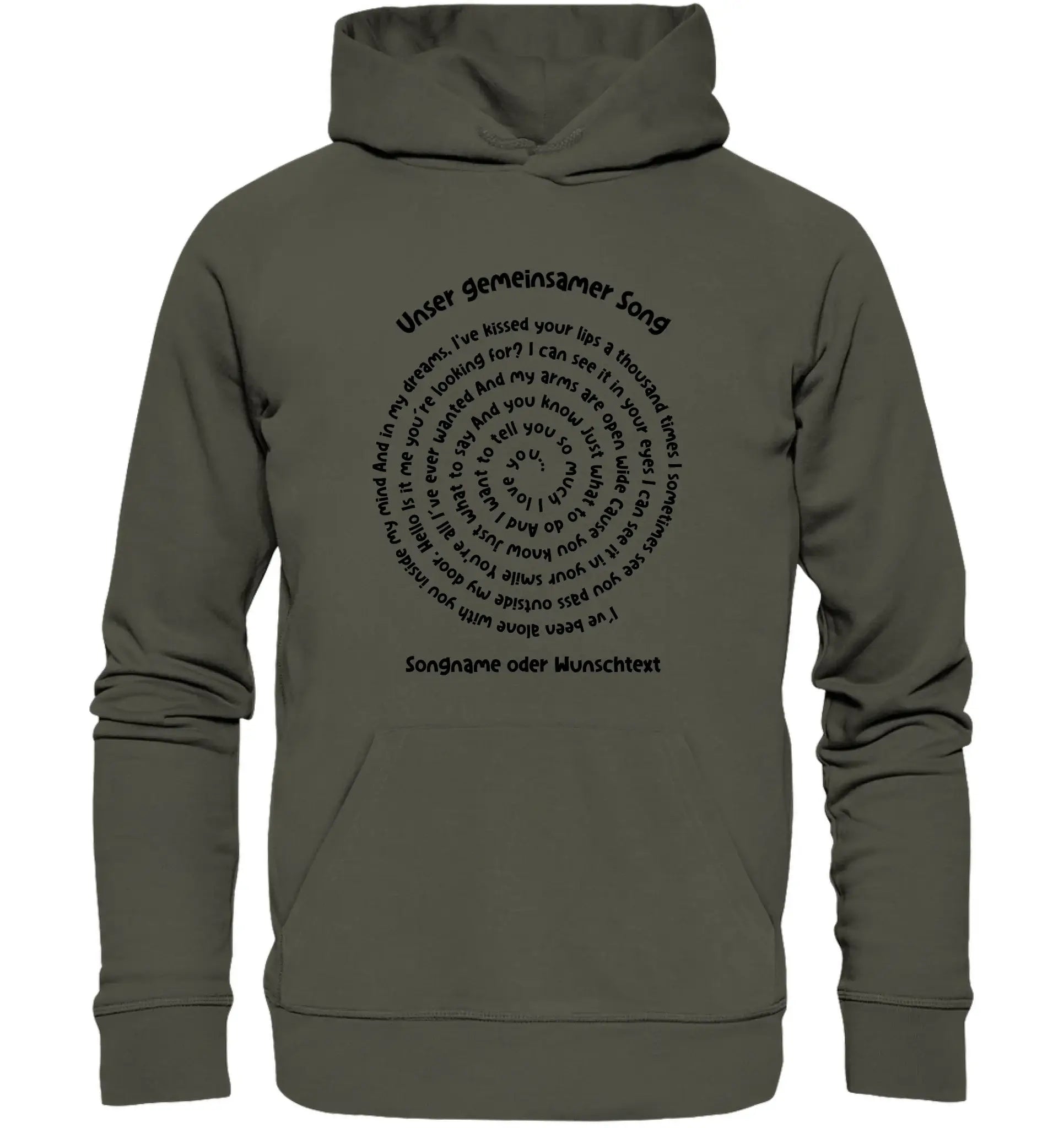 Spotify-Motiv 1 • mehrere Artikel • ’Statement-Collection’ • Wunschtext • Mein Motiv • Spiraltext - Unisex Hoodie • Bio