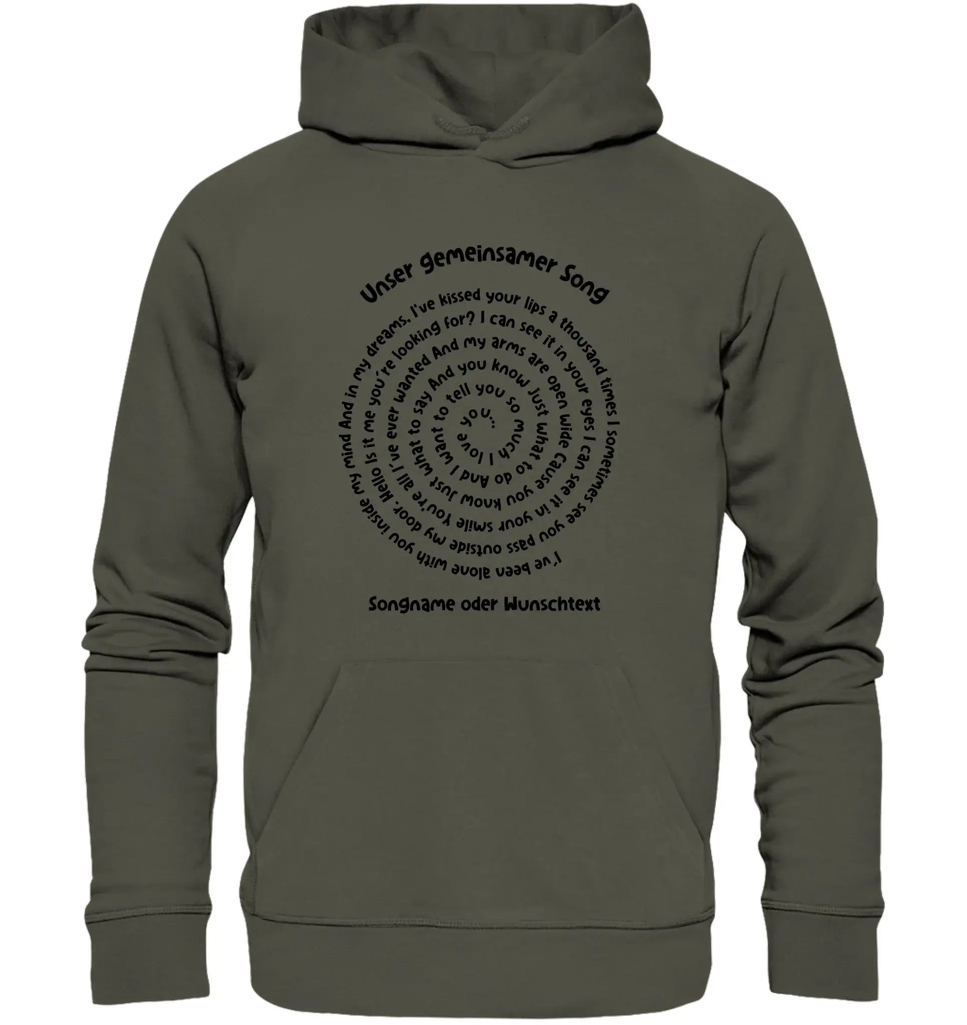 Spotify-Motiv 1 • mehrere Artikel • ’Statement-Collection’ • Wunschtext • Mein Motiv • Spiraltext - Unisex Hoodie • Bio