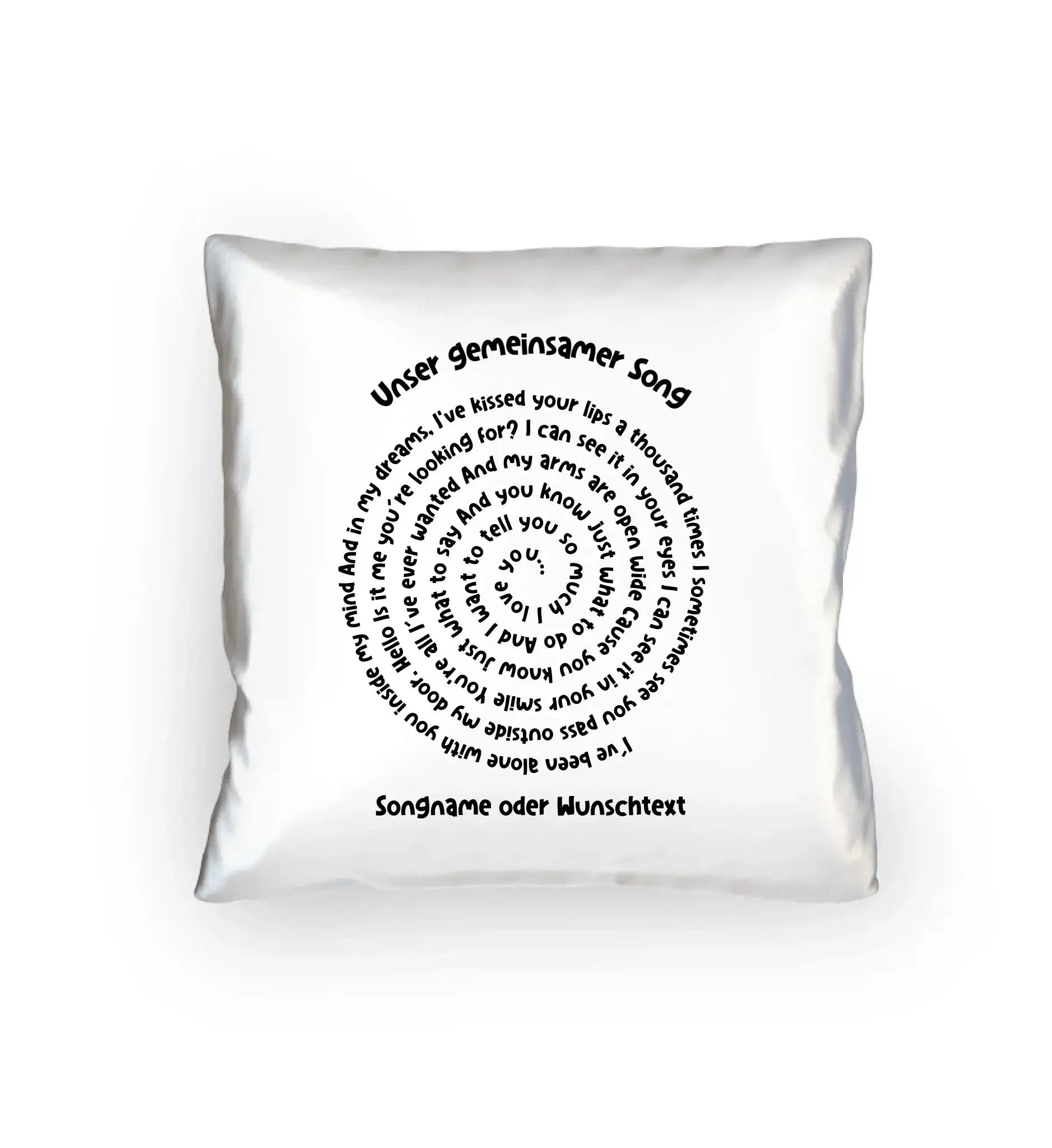 Spotify-Motiv 1 • mehrere Artikel • ’Statement-Collection’ • Wunschtext • Mein Motiv • Spiraltext - Kissen / White