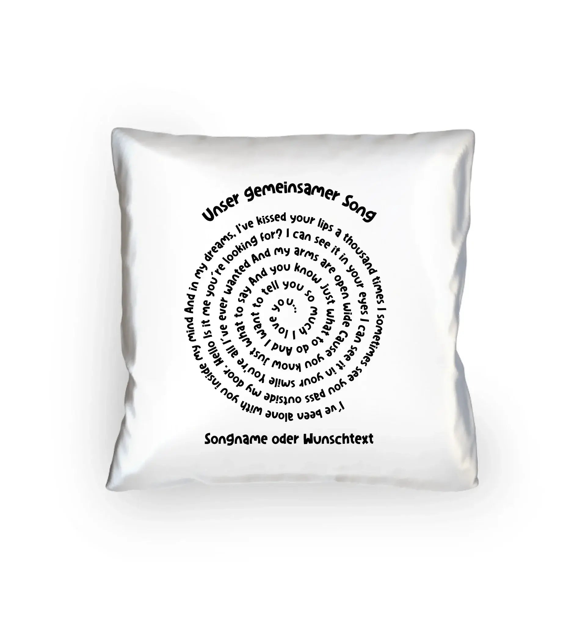 Spotify-Motiv 1 • mehrere Artikel • ’Statement-Collection’ • Wunschtext • Mein Motiv • Spiraltext - Kissen / White