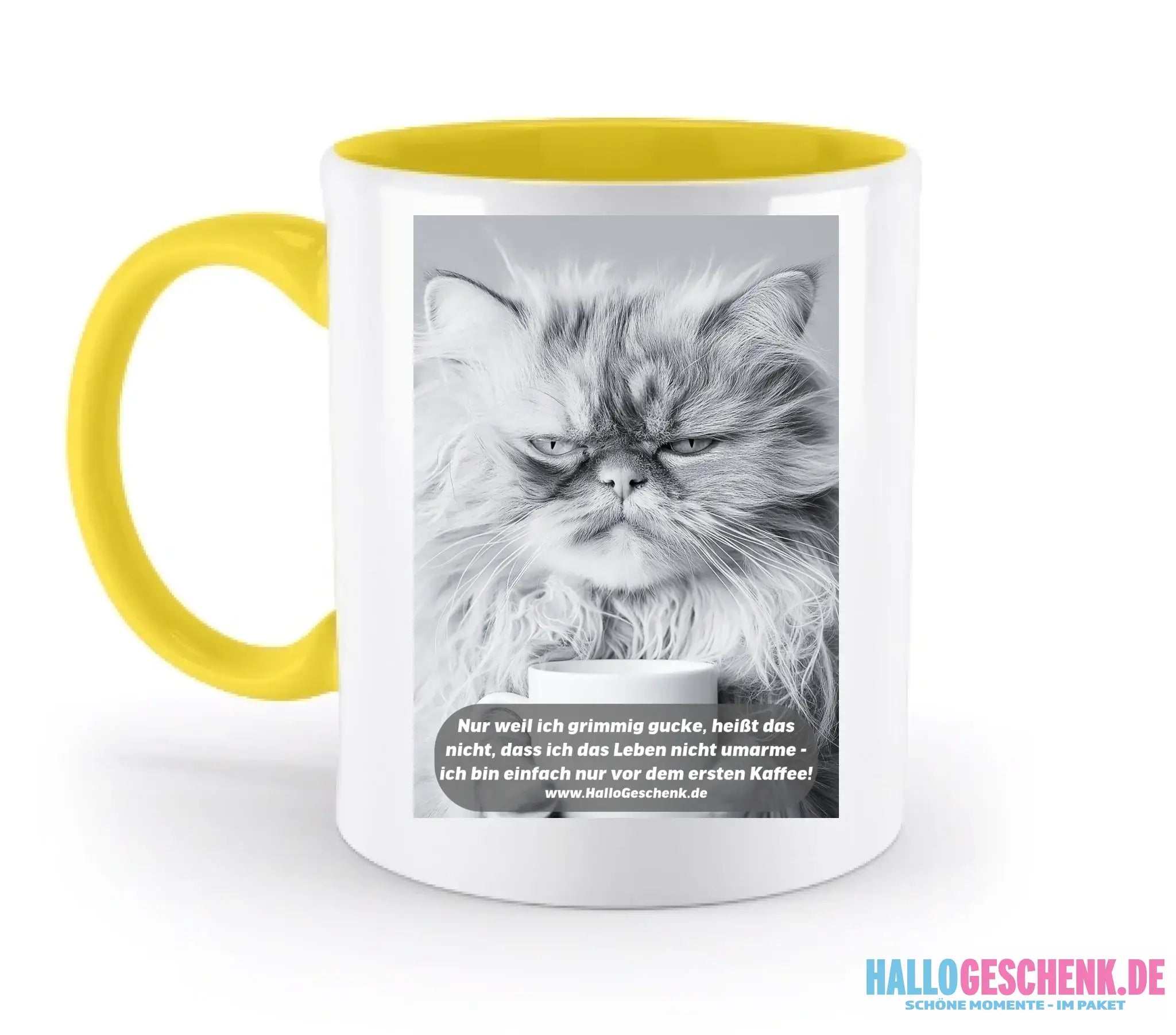 Sprüche von HalloGeschenk.de • zweifarbige Tasse spülmaschinenfest