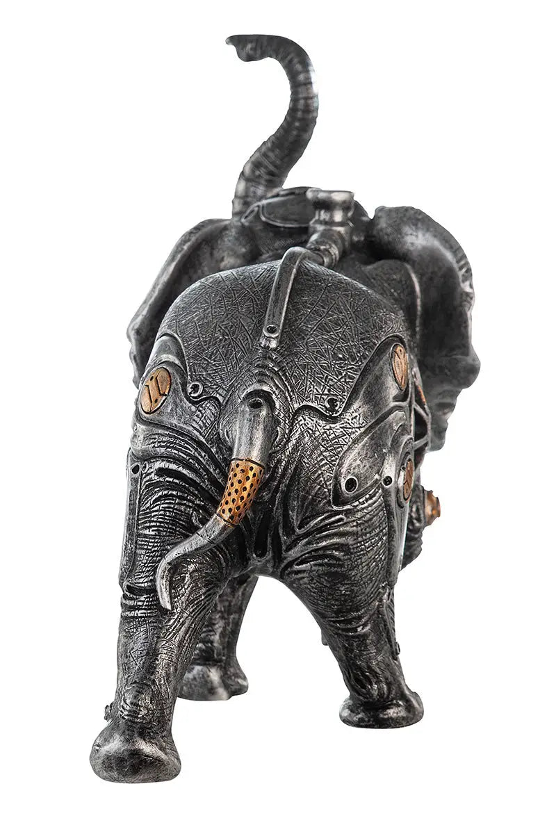 Steampunk: Figur Elefant „Elephant“ • Kunstharz • Silber • 23x28x14 cm • Gilde - Steampunk