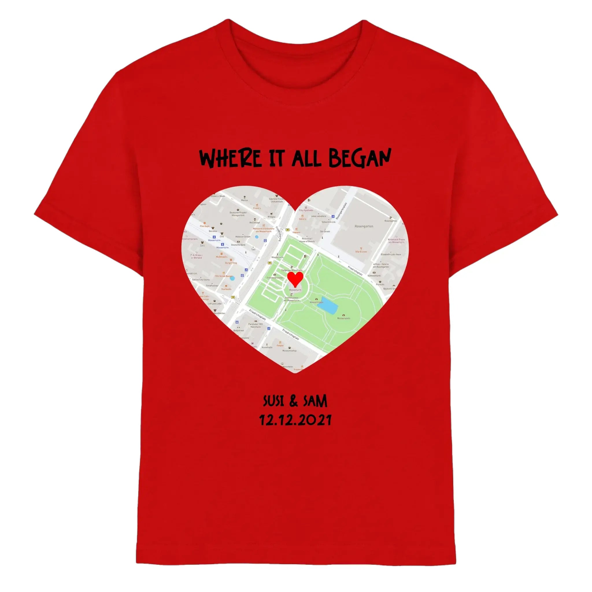 Straßenkarte Viereck • mehrere Artikel • ’Statement-Collection’ • Wunschtext • Mein Motiv - Premium Kinder T-Shirt