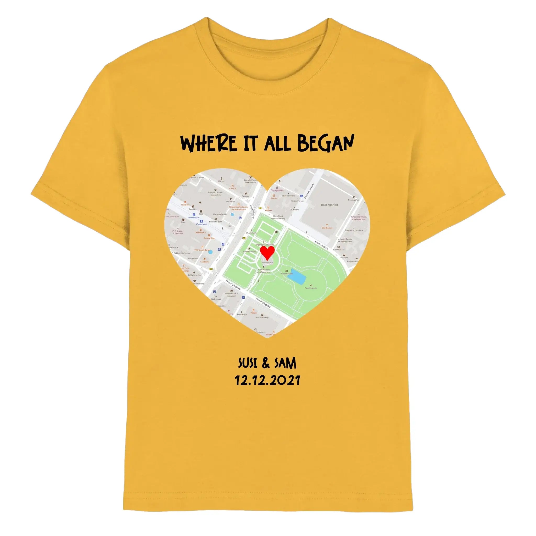 Straßenkarte Viereck • mehrere Artikel • ’Statement-Collection’ • Wunschtext • Mein Motiv - Premium Kinder T-Shirt