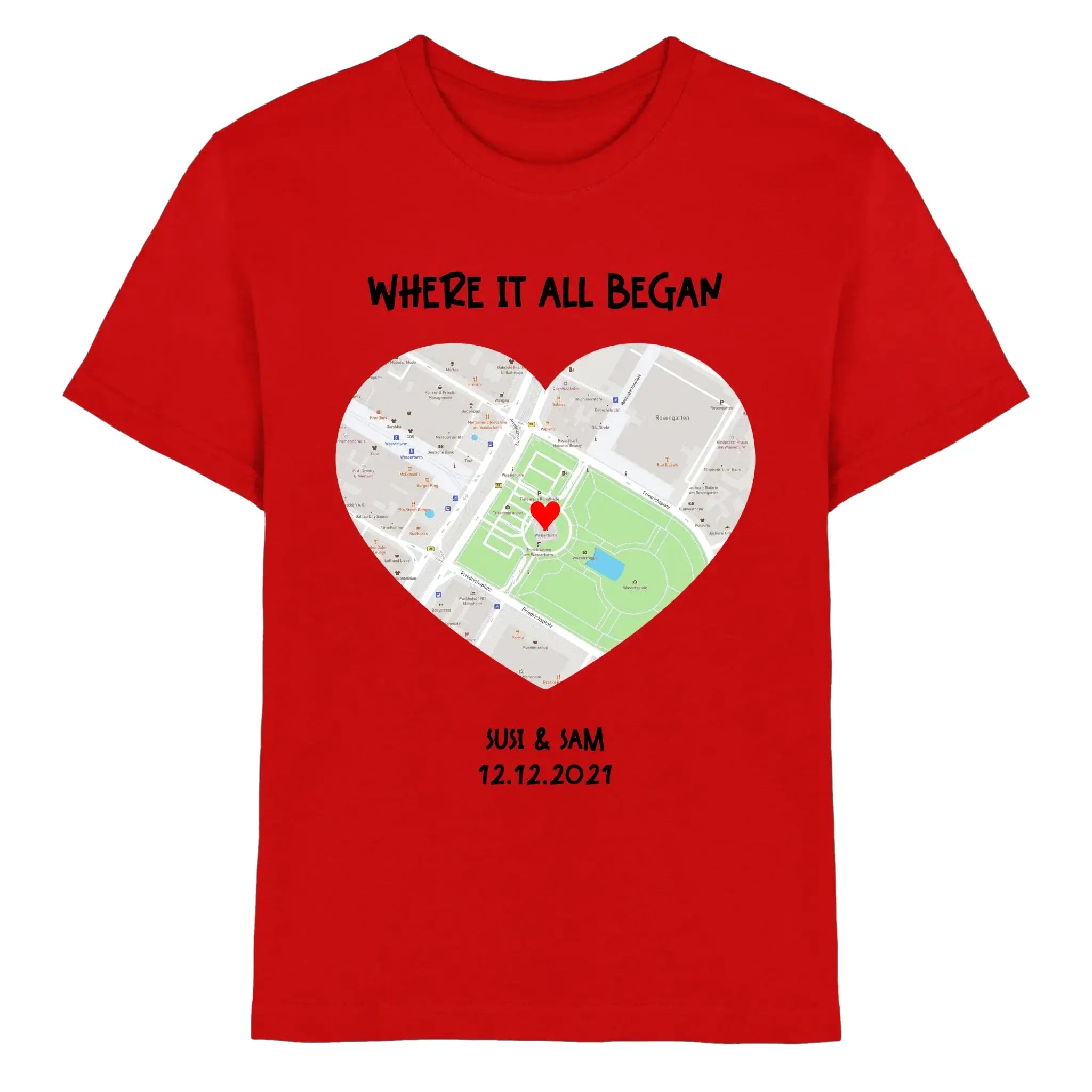 Straßenkarte Viereck • mehrere Artikel • ’Statement-Collection’ • Wunschtext • Mein Motiv - Premium Kinder T-Shirt