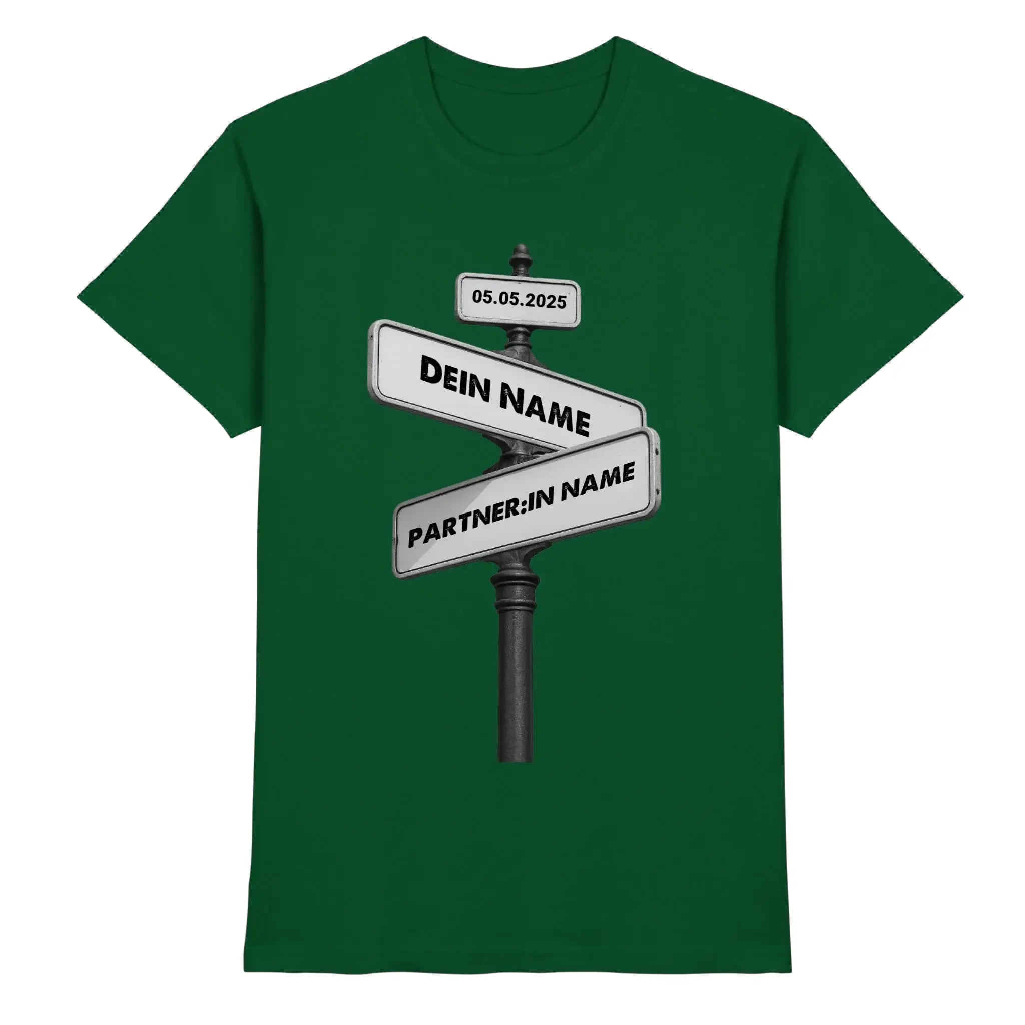 Straßenschild Wegweiser • mehrere Artikel • ’Statement-Collection’ • Wunschtext • Mein Motiv - Premium Herren T-Shirt
