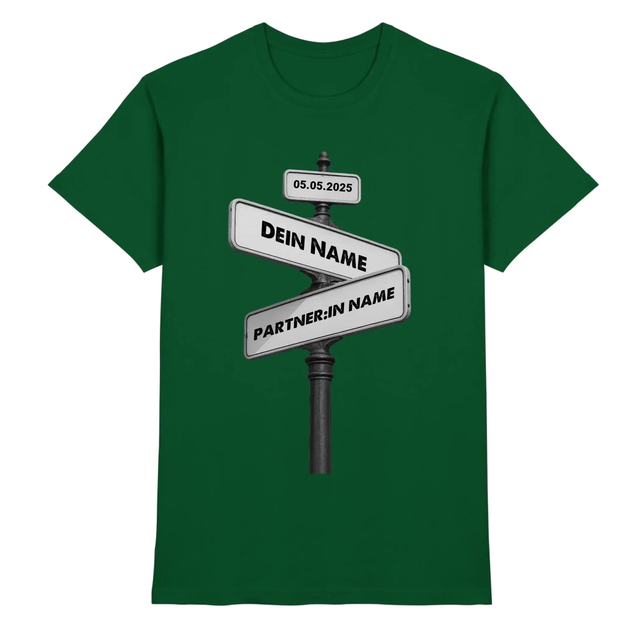 Straßenschild Wegweiser • mehrere Artikel • ’Statement-Collection’ • Wunschtext • Mein Motiv - Premium Herren T-Shirt