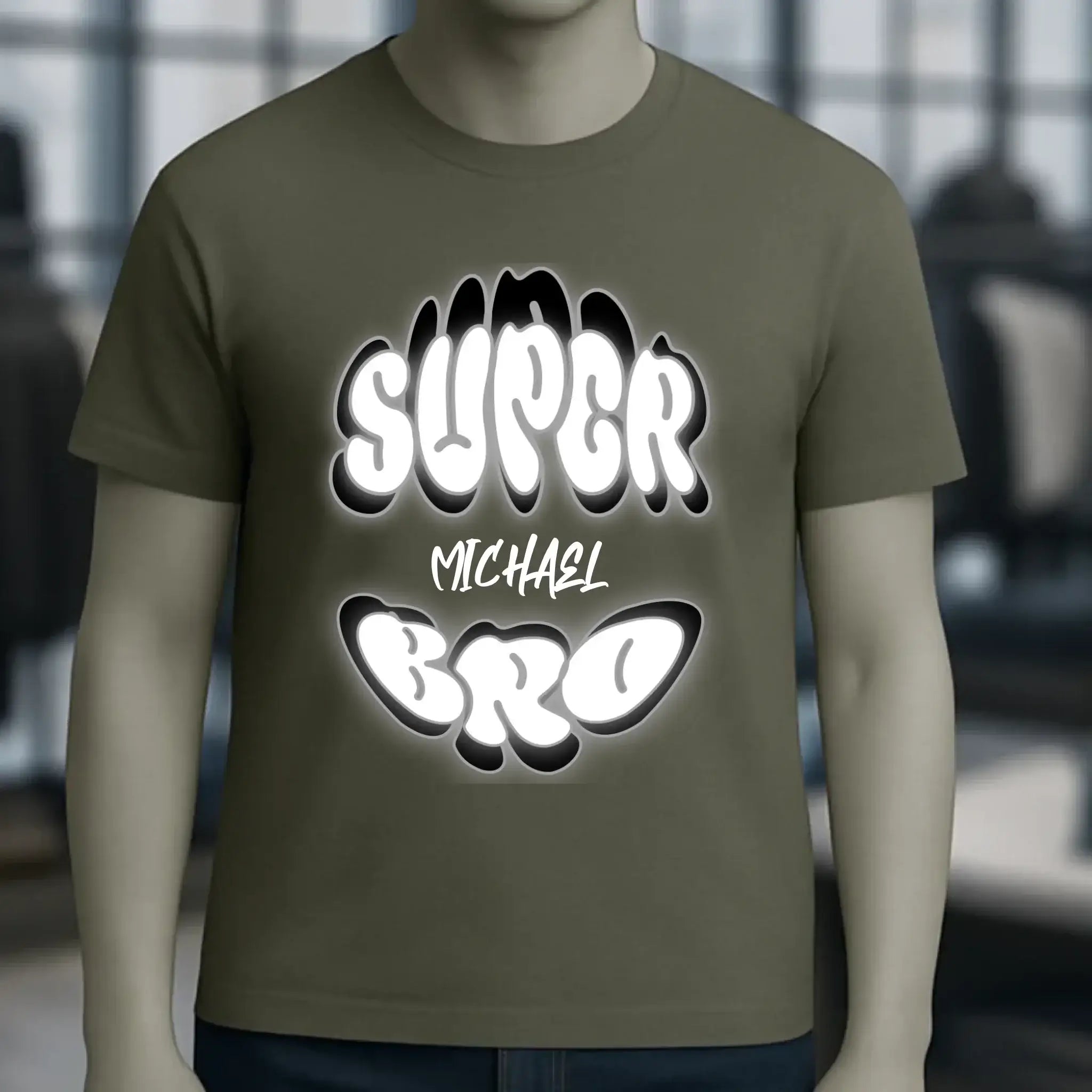 SUPER BRO + Name • personalisierter Text • Unisex Premium T-Shirt XS-5XL aus Bio-Baumwolle für Damen & Herren • Exklusivdesign • personalisiert